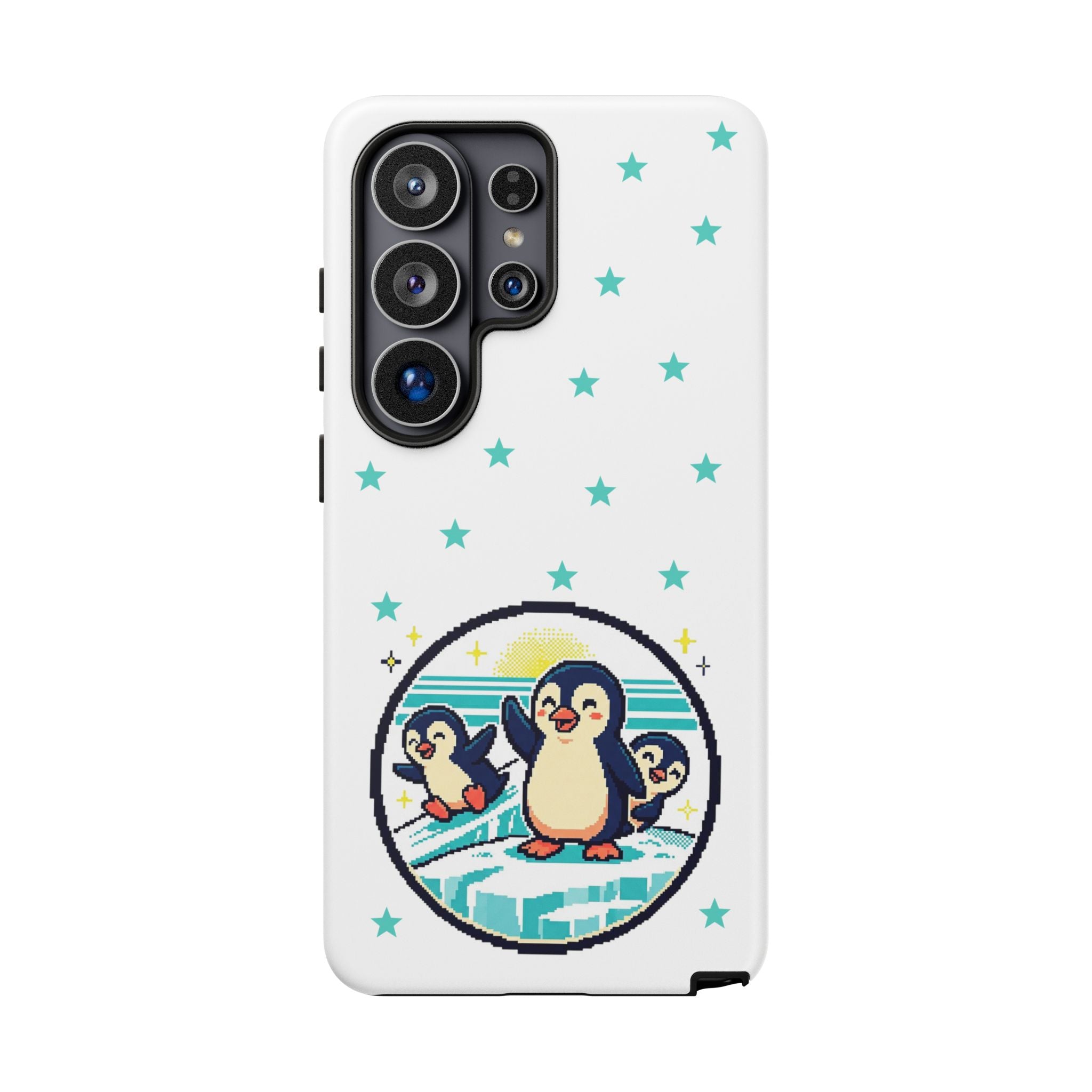 Cute Penguin Phone Case — Arctic Penguin Family iPhone Case with Stars (Tough Cases)