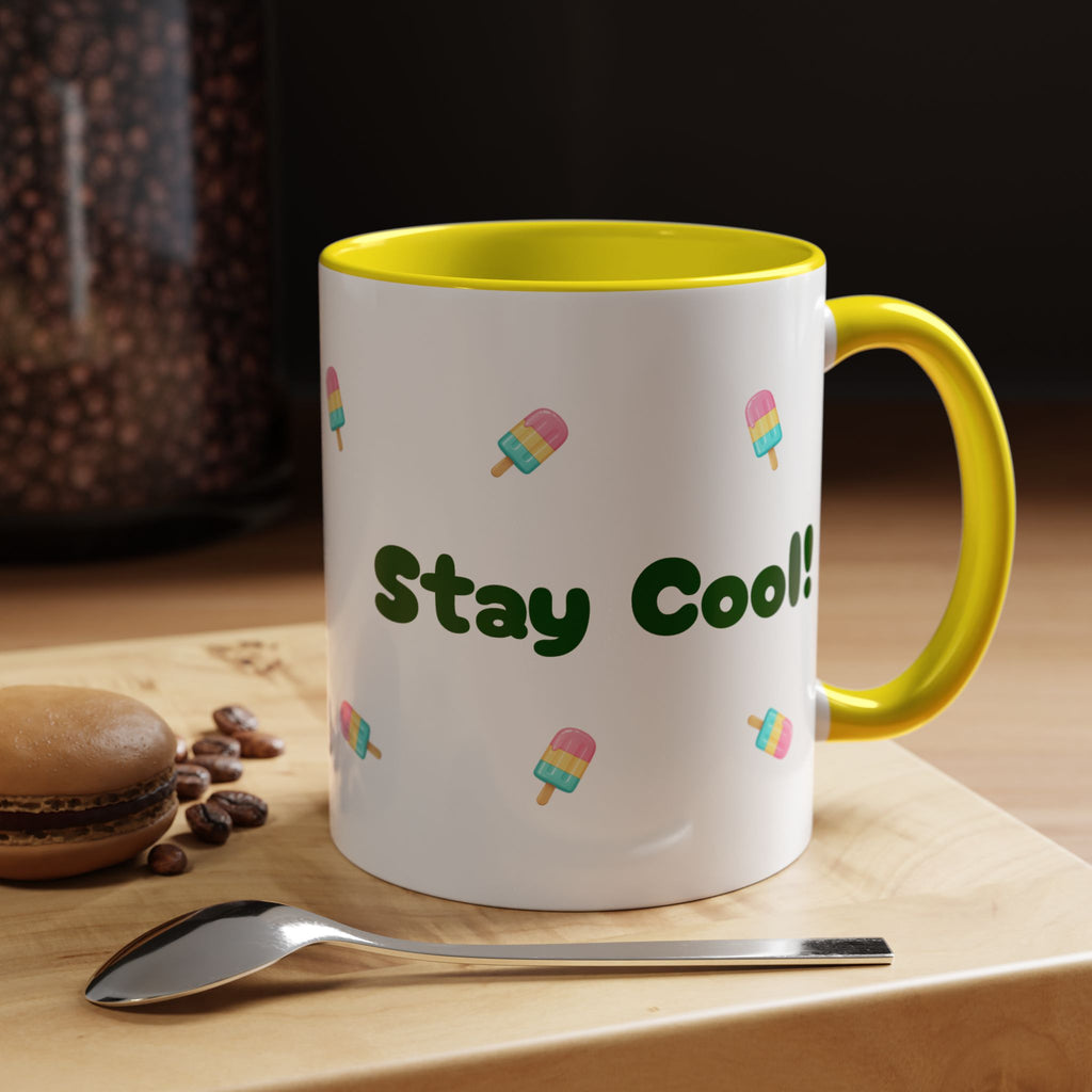 Accent Coffee Mug — "Stay Cool!" Popsicle Summer Design (11/15 oz)