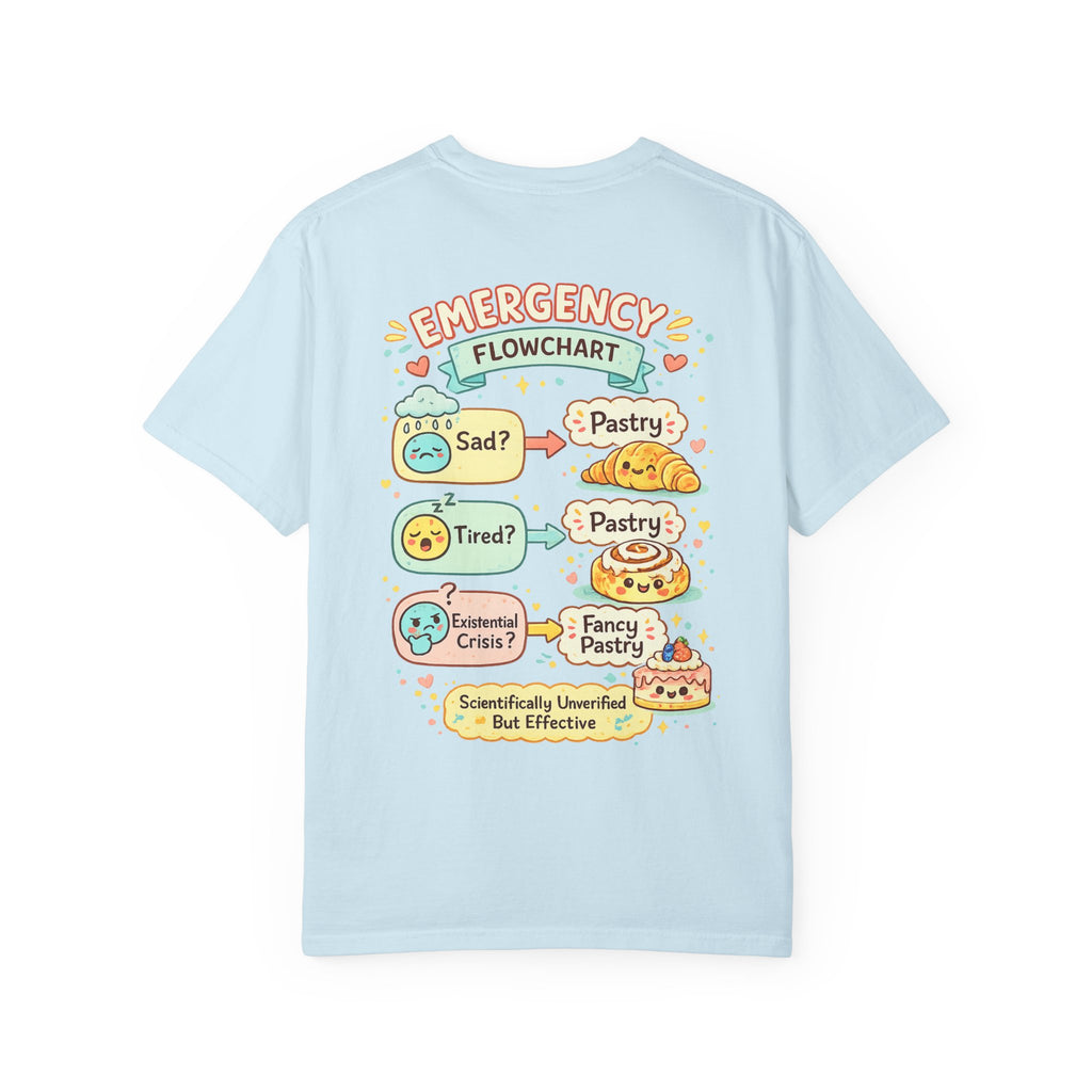 Pastry Power T-Shirt — “Powered by Pastries and Poor Decisions” Cute Baked Goods Graphic Tee