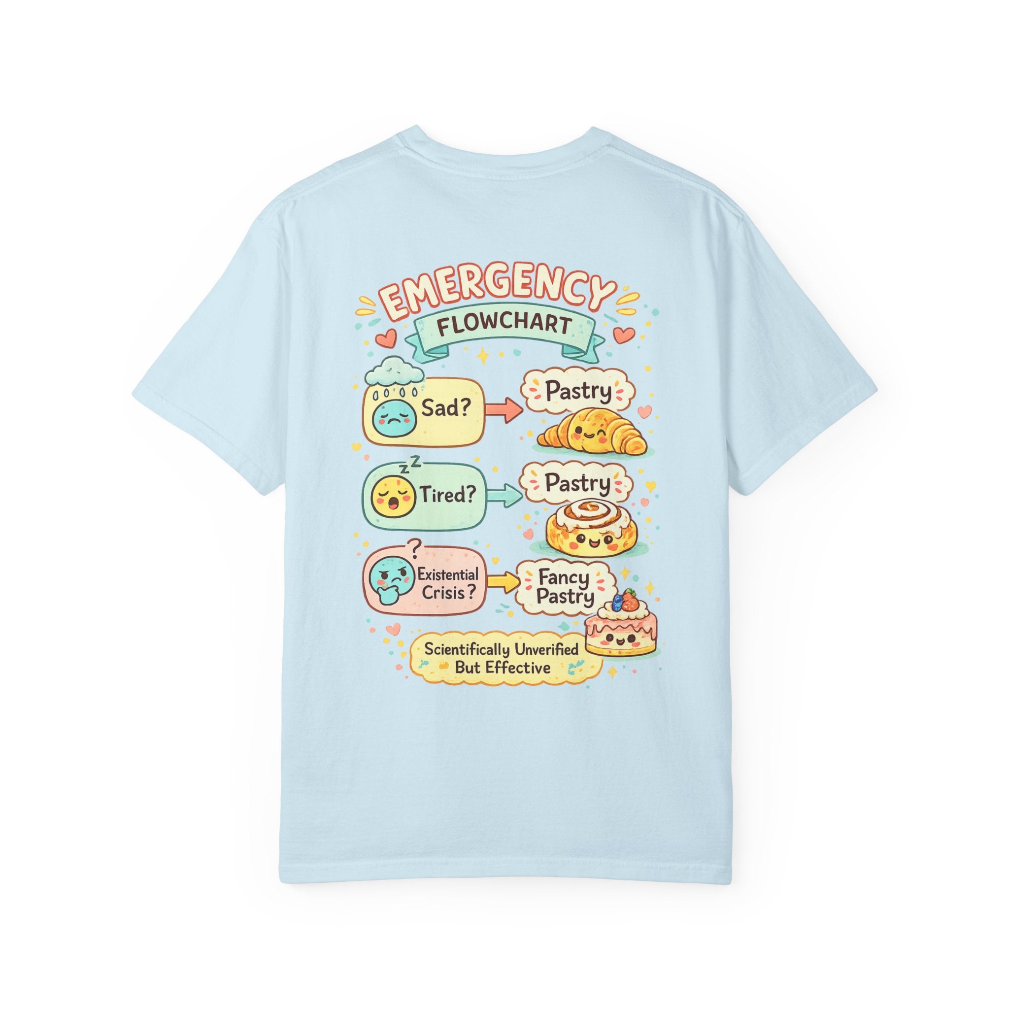 Pastry Power T-Shirt — “Powered by Pastries and Poor Decisions” Cute Baked Goods Graphic Tee