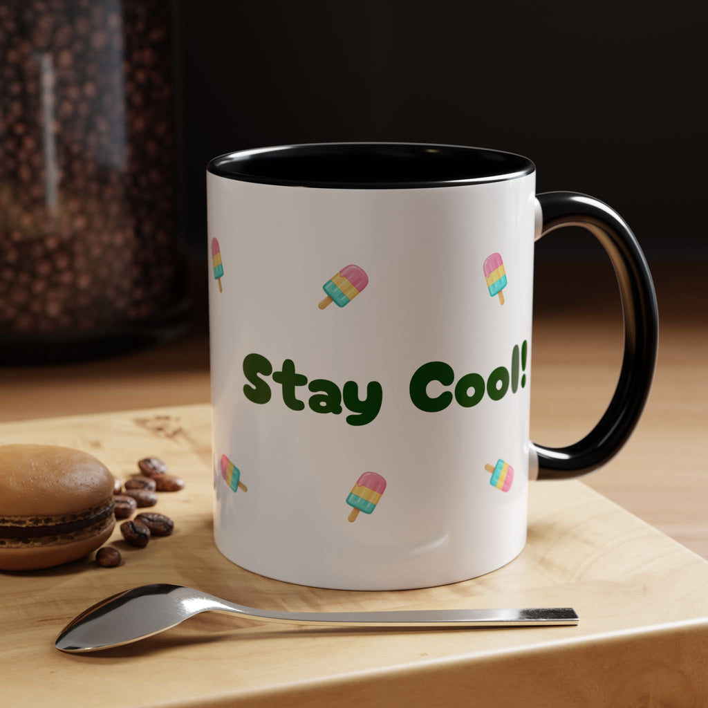 Accent Coffee Mug — "Stay Cool!" Popsicle Summer Design (11/15 oz)