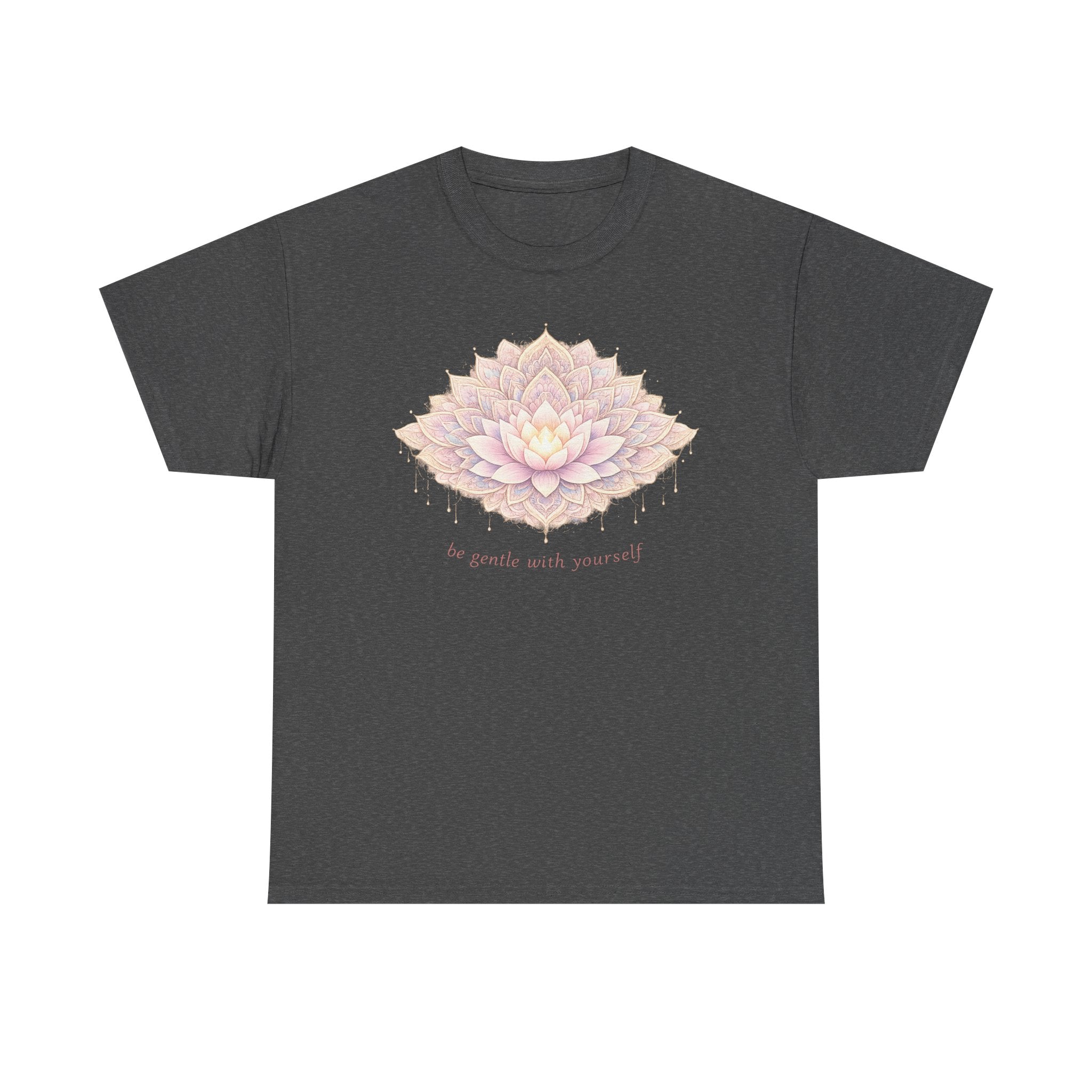 Lotus Floral Tee — "Be Gentle With Yourself" Inspirational Graphic T-Shirt