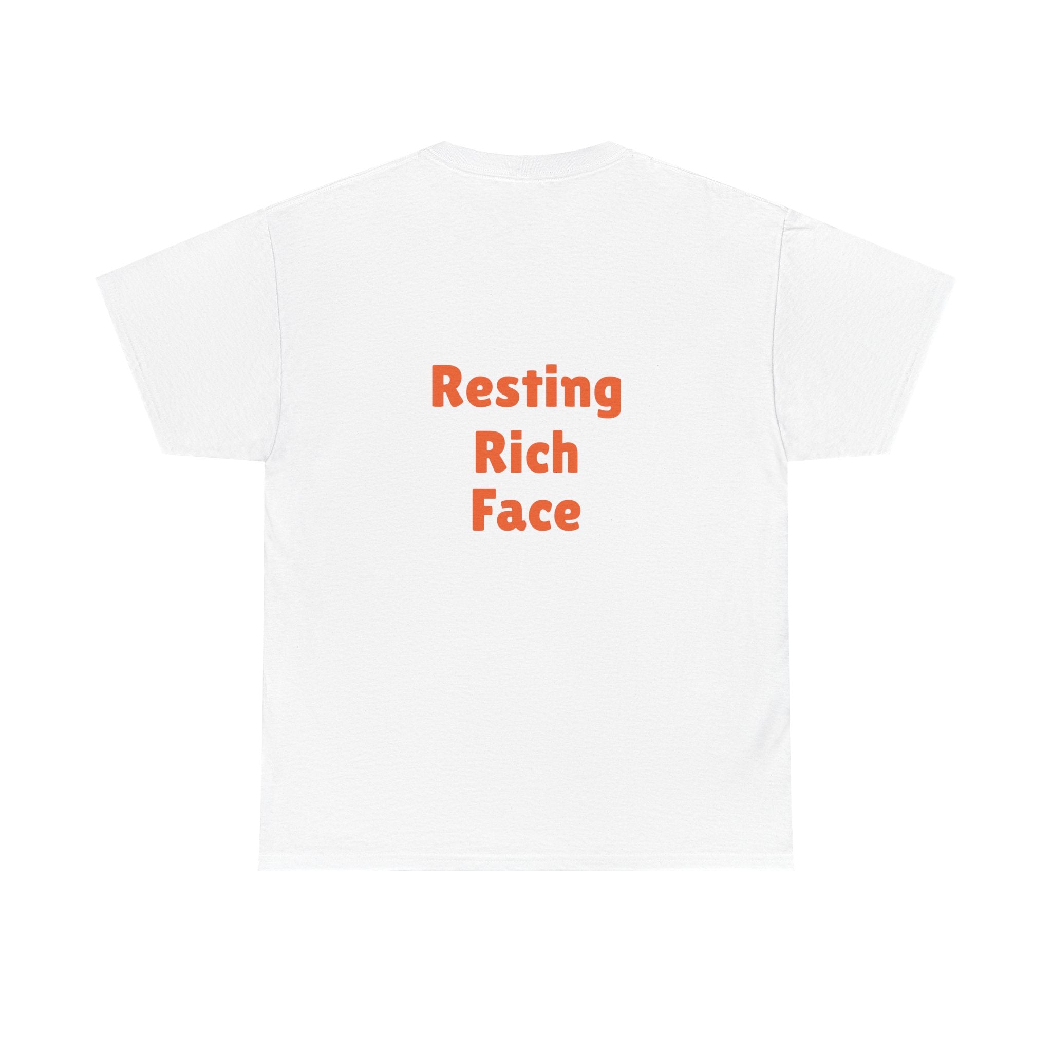 T-Shirt — "Emotionally On Vacation" Chill Vibes Tee (Back: Resting Rich Face)