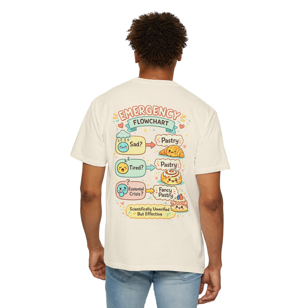 Pastry Power T-Shirt — “Powered by Pastries and Poor Decisions” Cute Baked Goods Graphic Tee
