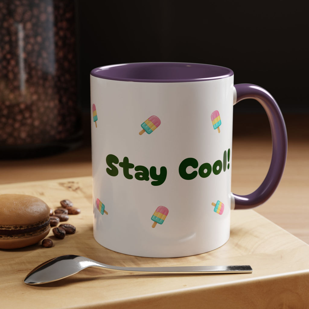 Accent Coffee Mug — "Stay Cool!" Popsicle Summer Design (11/15 oz)