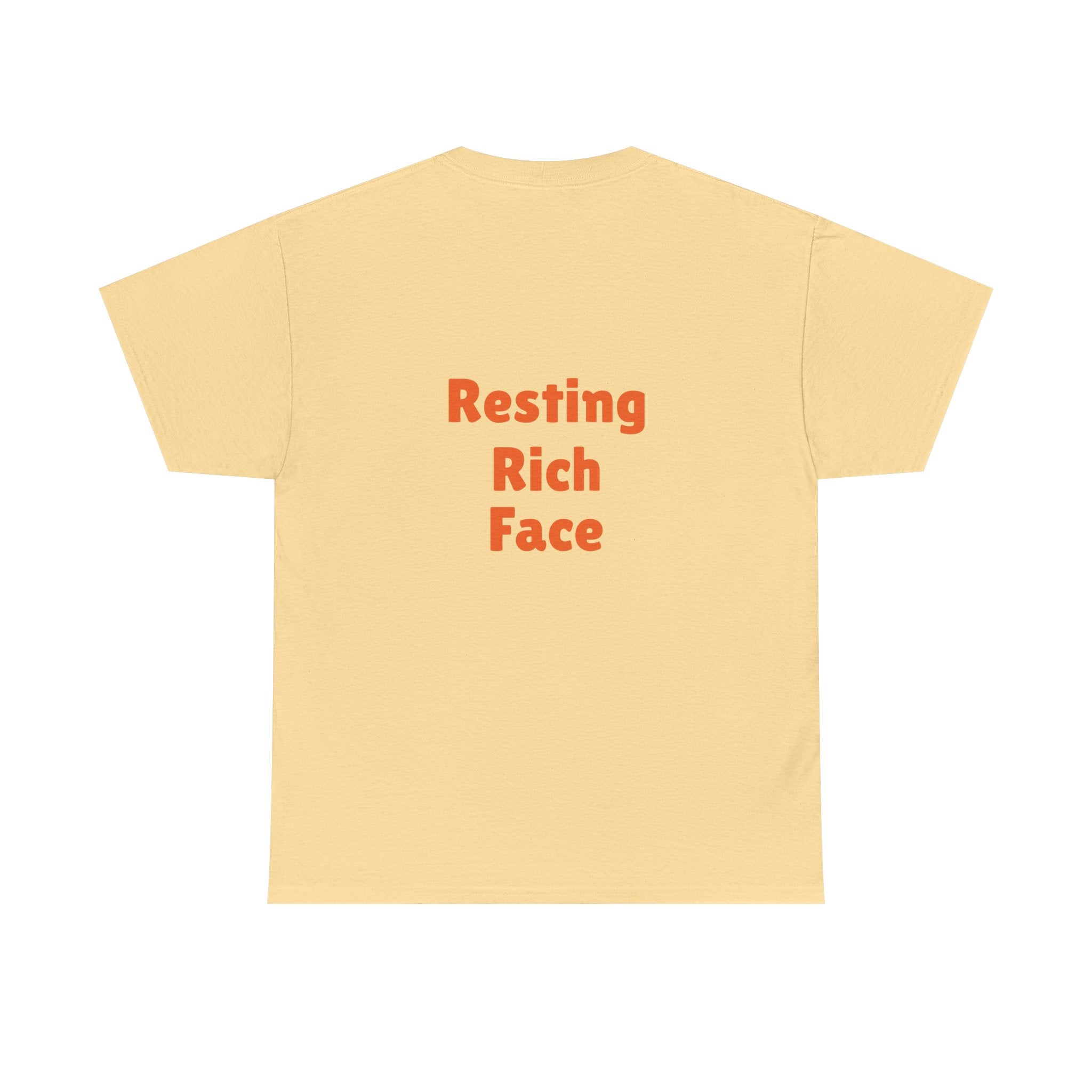 T-Shirt — "Emotionally On Vacation" Chill Vibes Tee (Back: Resting Rich Face)