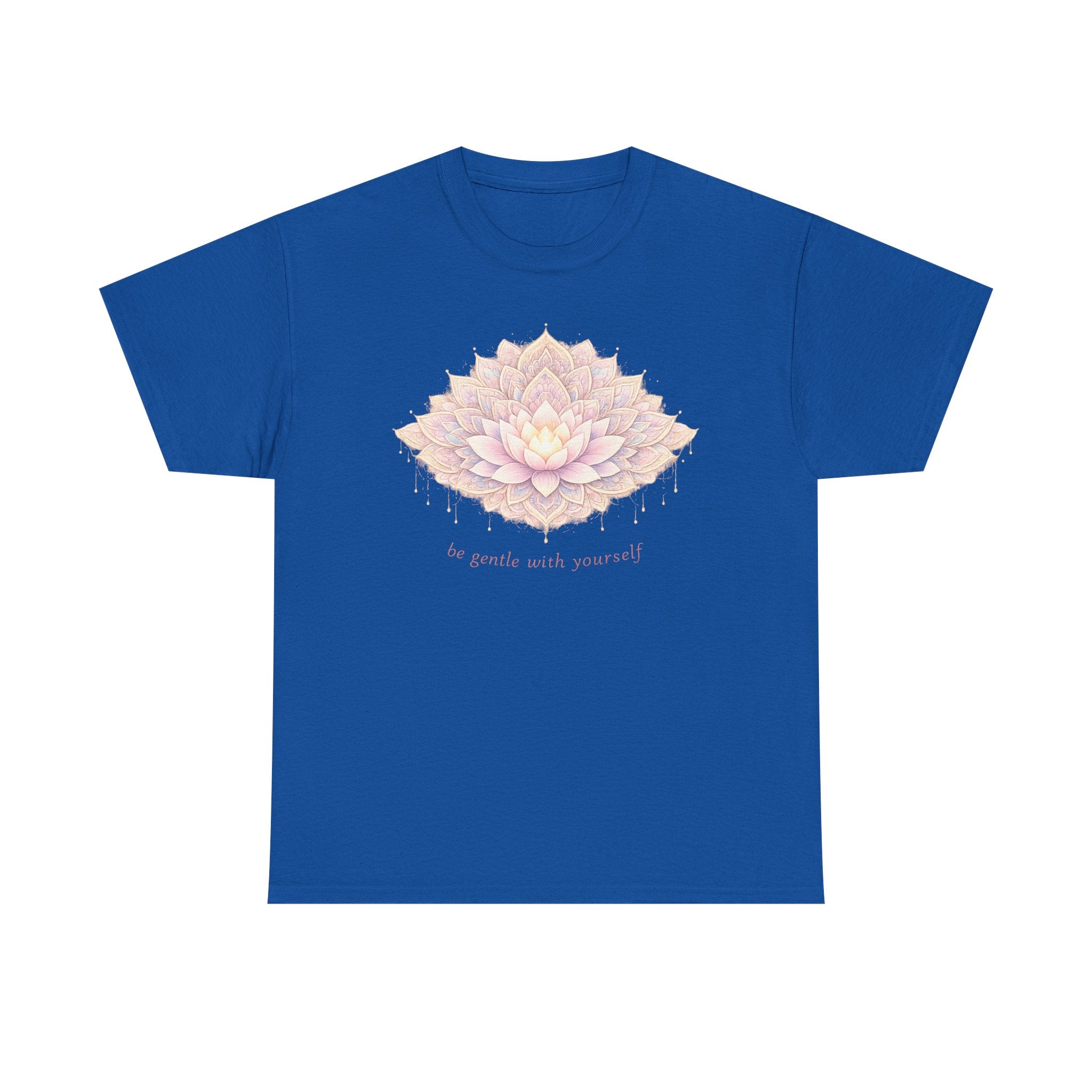 Lotus Floral Tee — "Be Gentle With Yourself" Inspirational Graphic T-Shirt