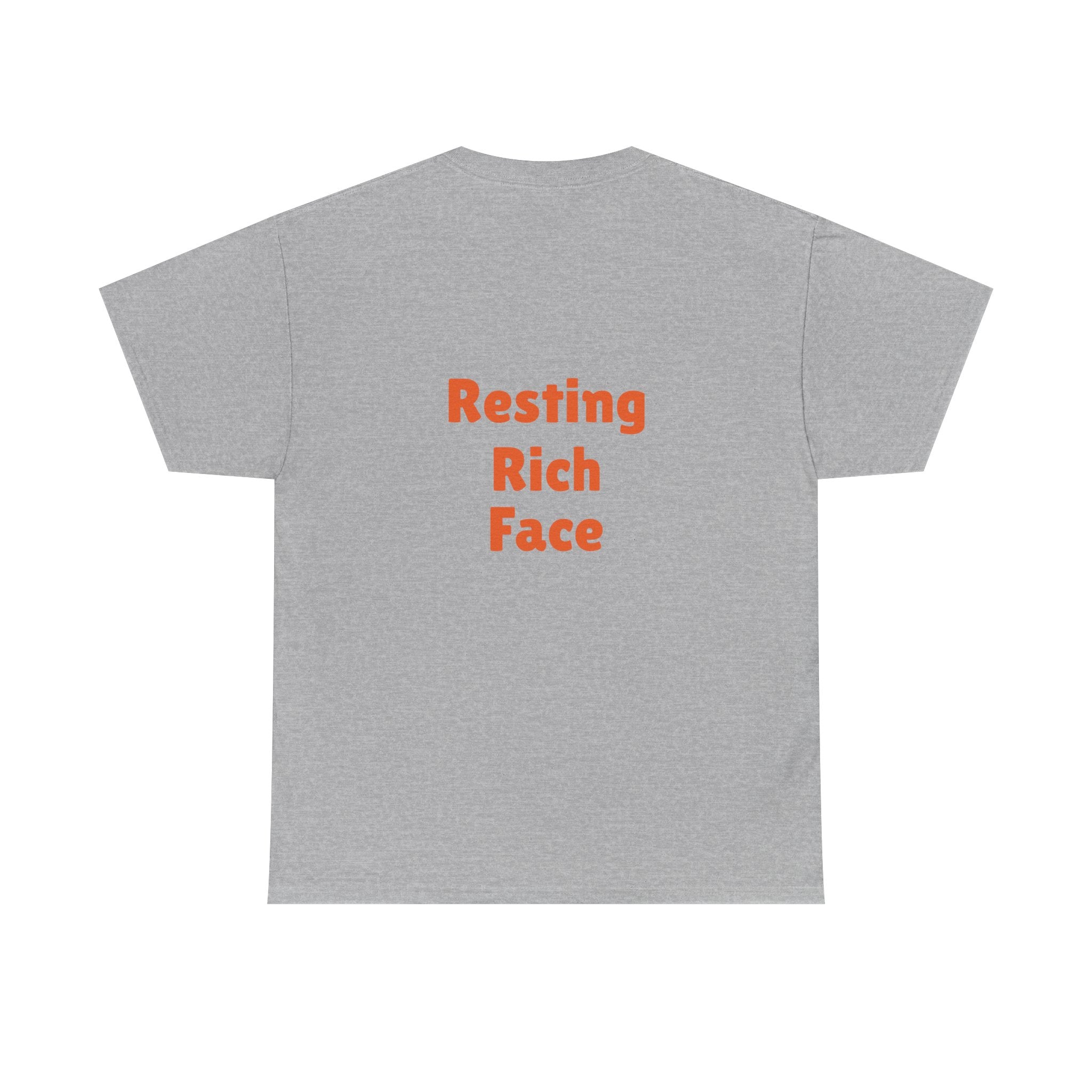T-Shirt — "Emotionally On Vacation" Chill Vibes Tee (Back: Resting Rich Face)