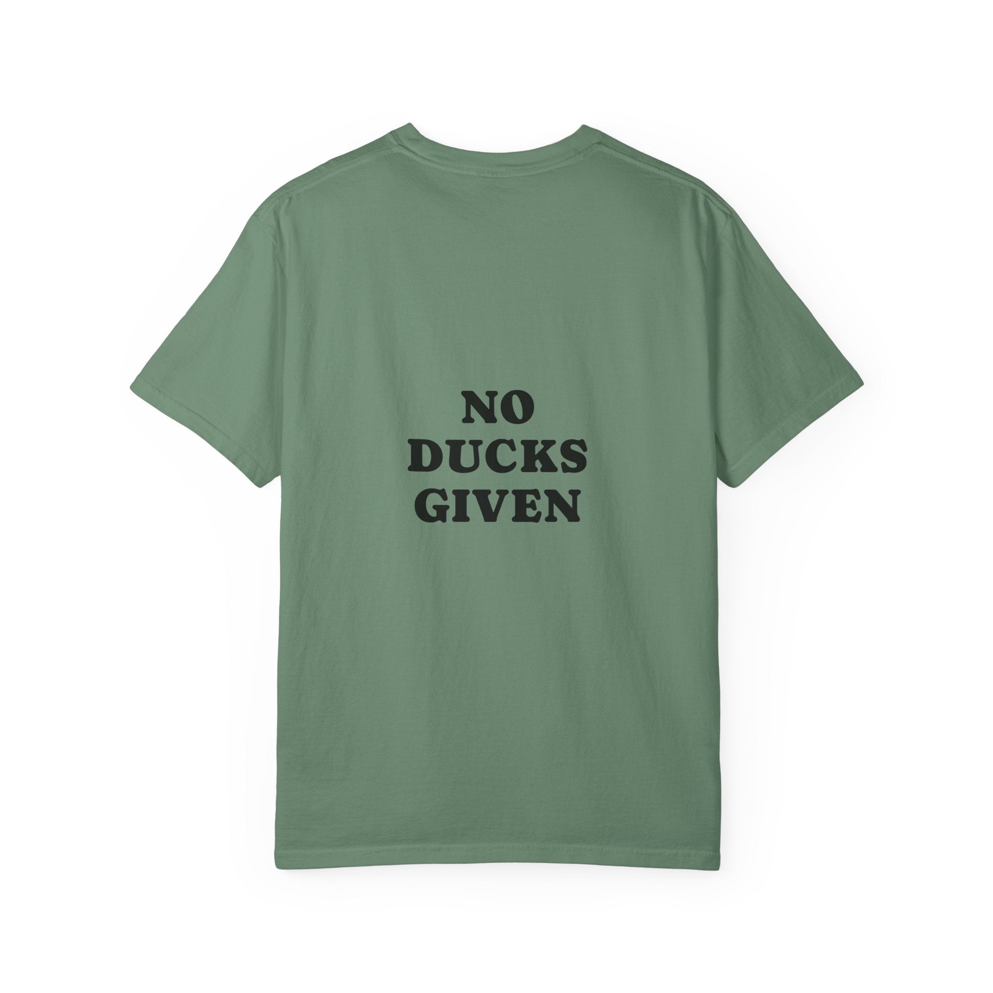 Duck Graphic T-Shirt — "Too Glam to Give a Damn" | No Ducks Given Back Print