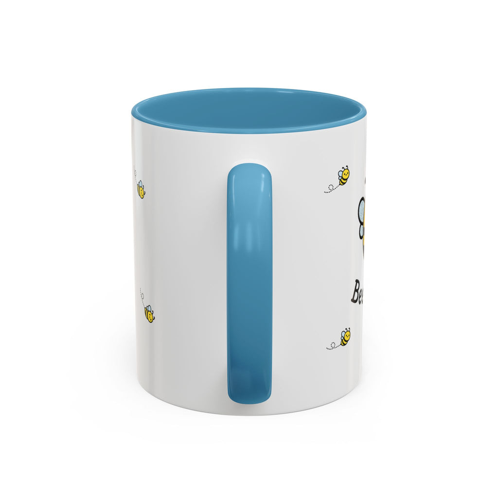 Bee Kind... Bee Pattern Accent Coffee Mug — Cute Bumblebee Dotted 11/15oz Tea Cup