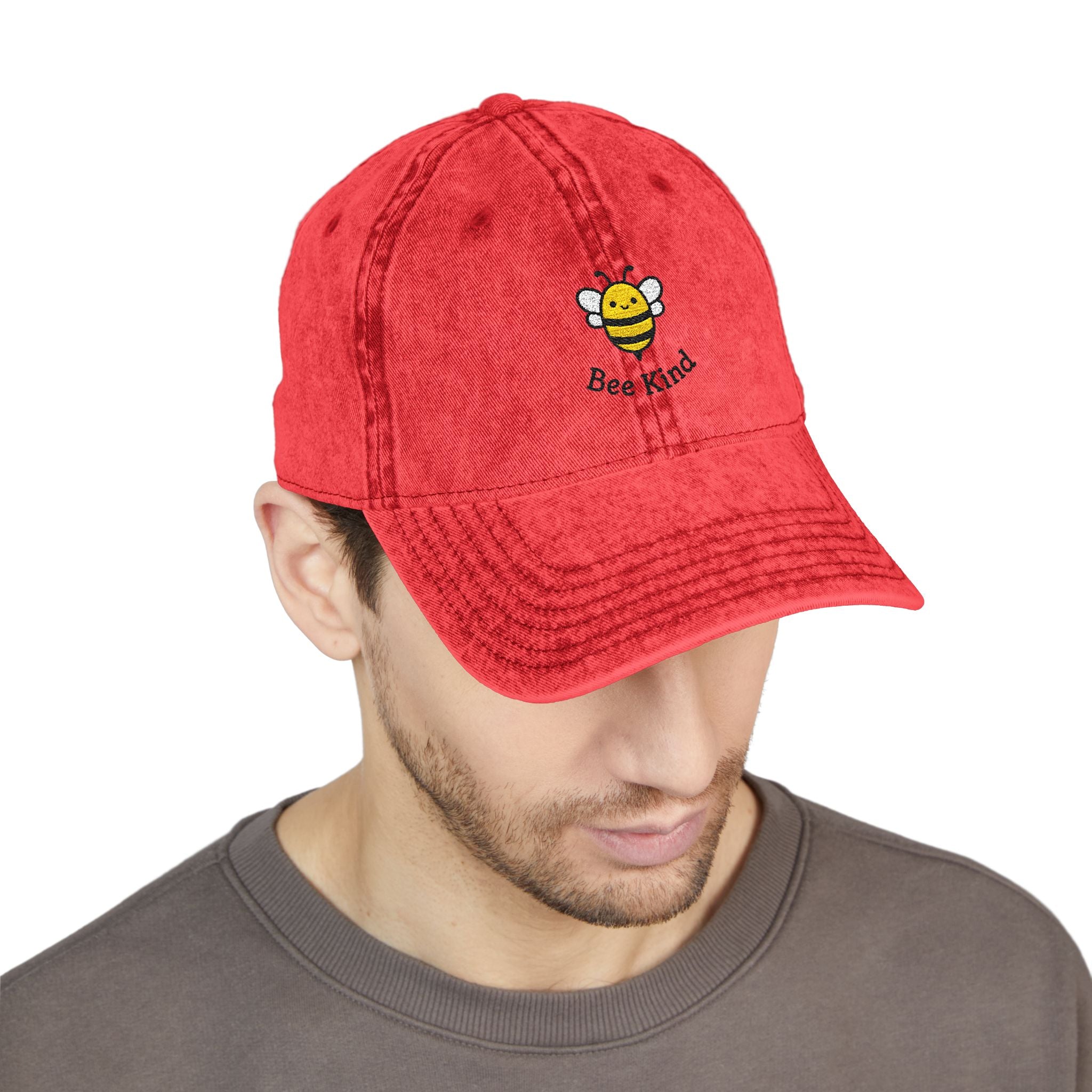 Embroidered Vintage Cap - Bee Kind