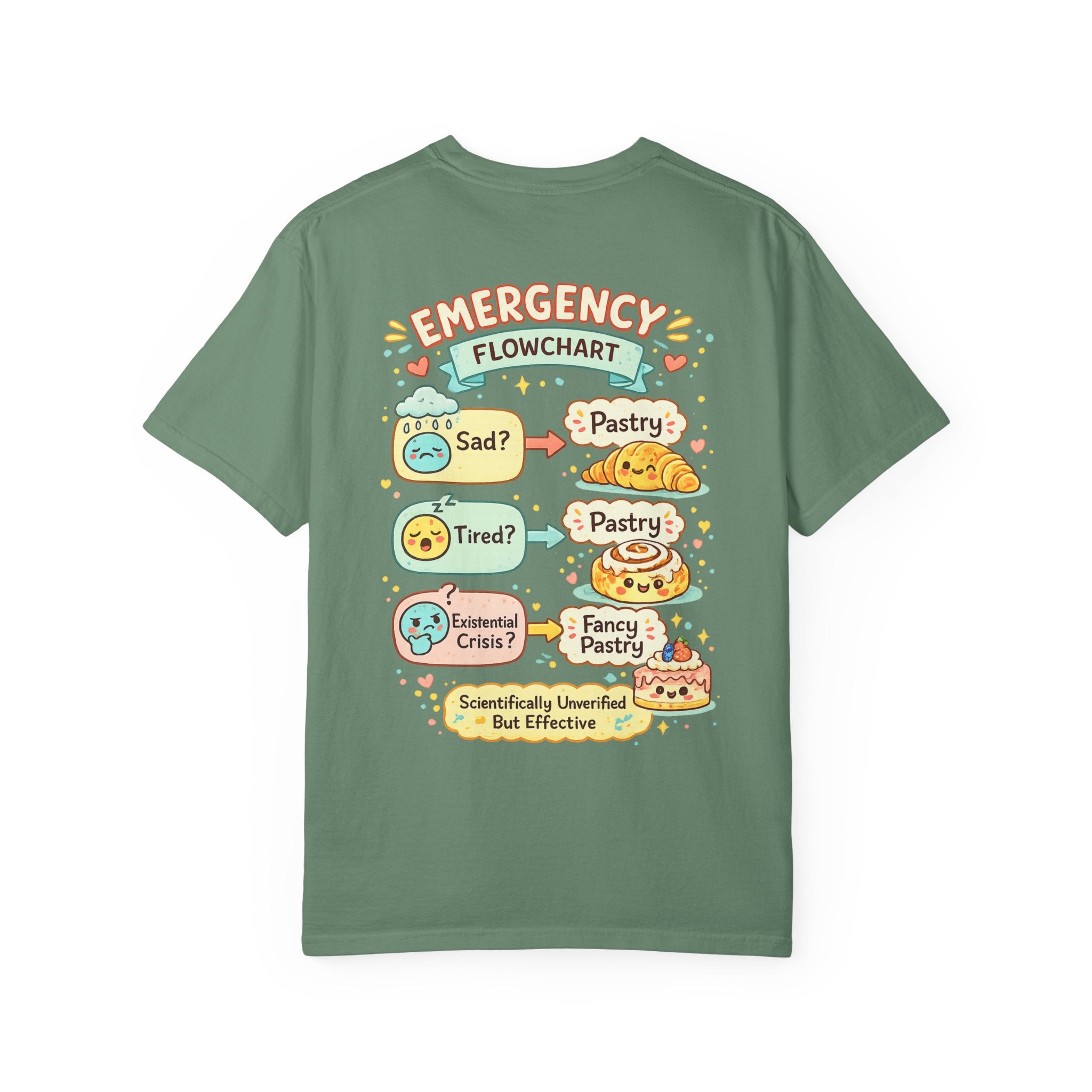 Pastry Power T-Shirt — “Powered by Pastries and Poor Decisions” Cute Baked Goods Graphic Tee