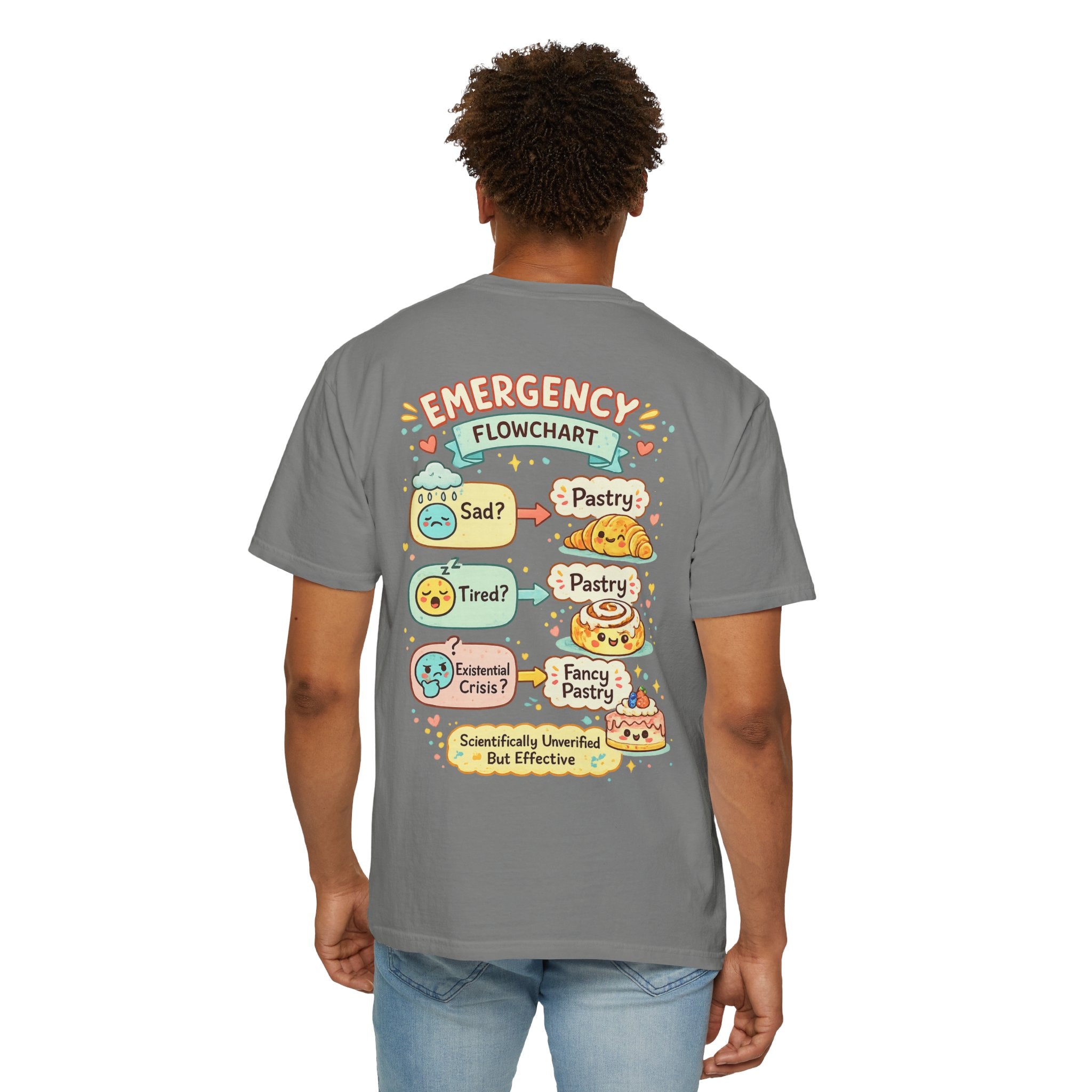 Pastry Power T-Shirt — “Powered by Pastries and Poor Decisions” Cute Baked Goods Graphic Tee