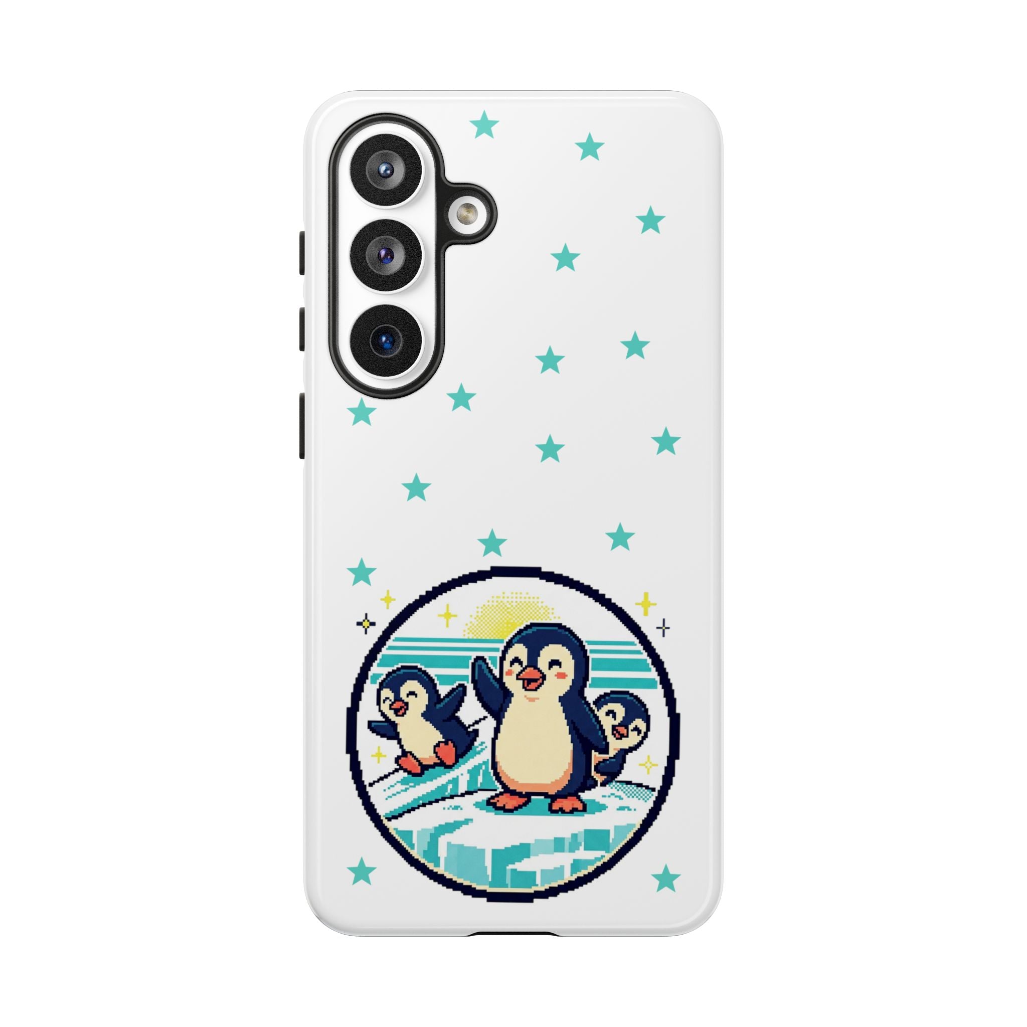 Cute Penguin Phone Case — Arctic Penguin Family iPhone Case with Stars (Tough Cases)
