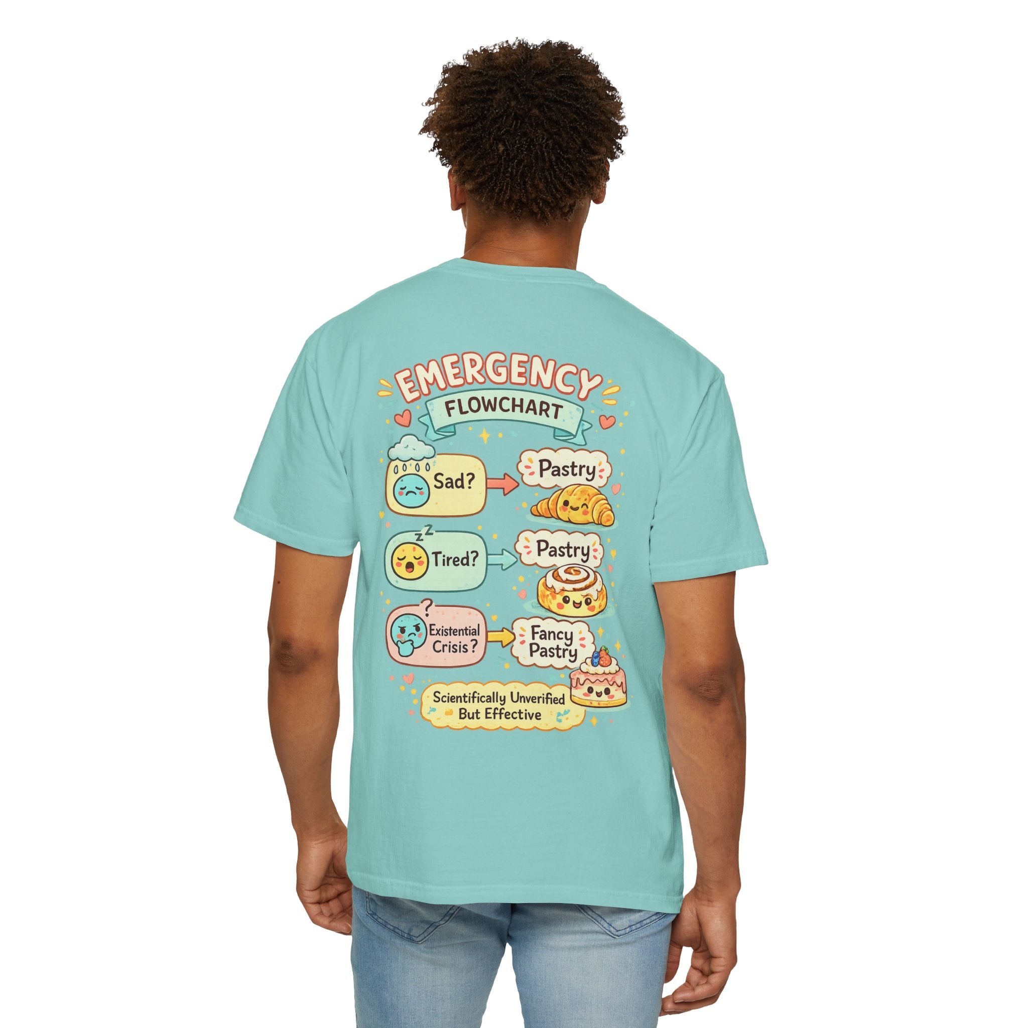 Pastry Power T-Shirt — “Powered by Pastries and Poor Decisions” Cute Baked Goods Graphic Tee