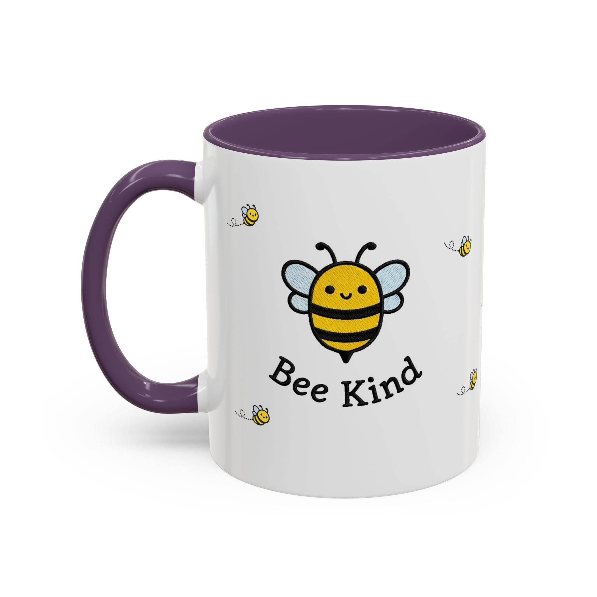 Bee Kind... Bee Pattern Accent Coffee Mug — Cute Bumblebee Dotted 11/15oz Tea Cup