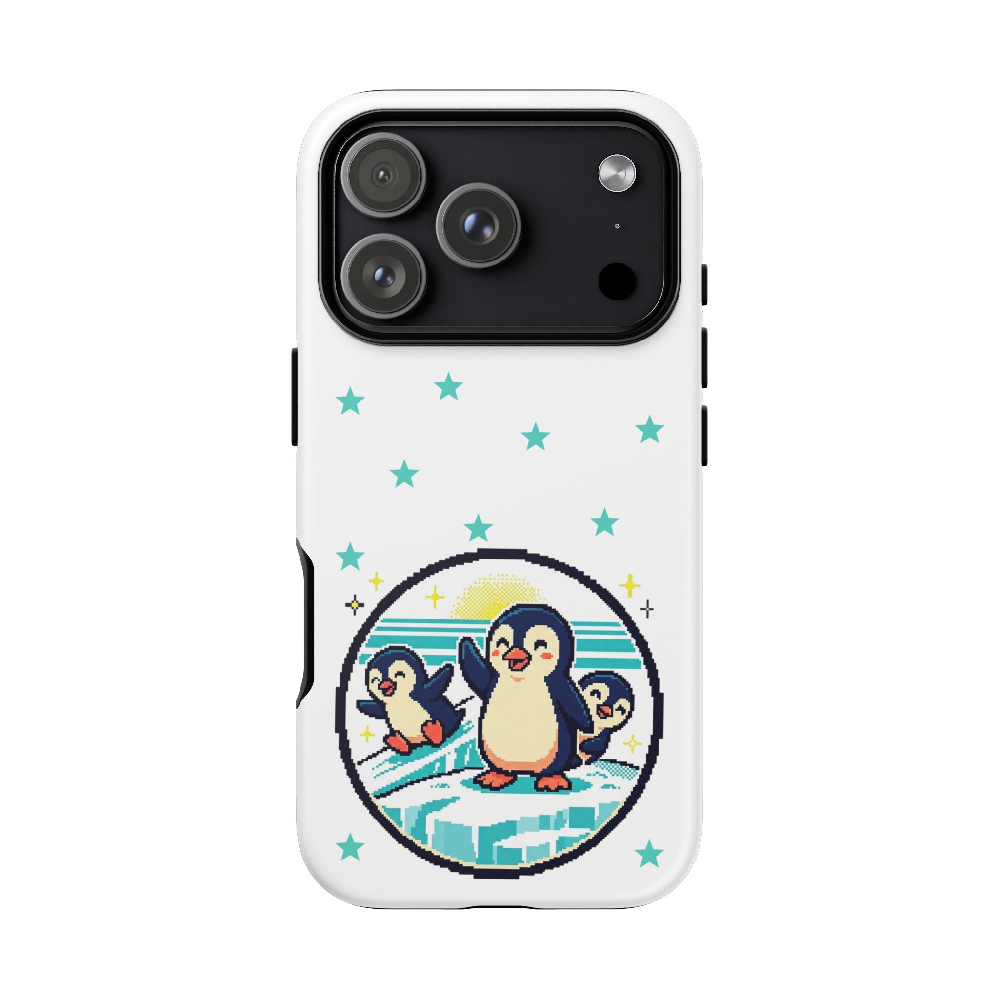 Cute Penguin Phone Case — Arctic Penguin Family iPhone Case with Stars (Tough Cases)