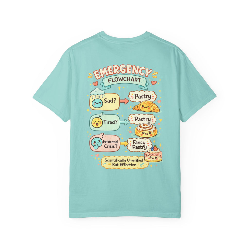 Pastry Power T-Shirt — “Powered by Pastries and Poor Decisions” Cute Baked Goods Graphic Tee