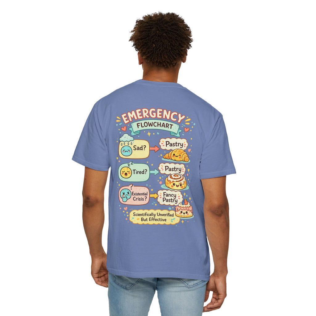 Pastry Power T-Shirt — “Powered by Pastries and Poor Decisions” Cute Baked Goods Graphic Tee