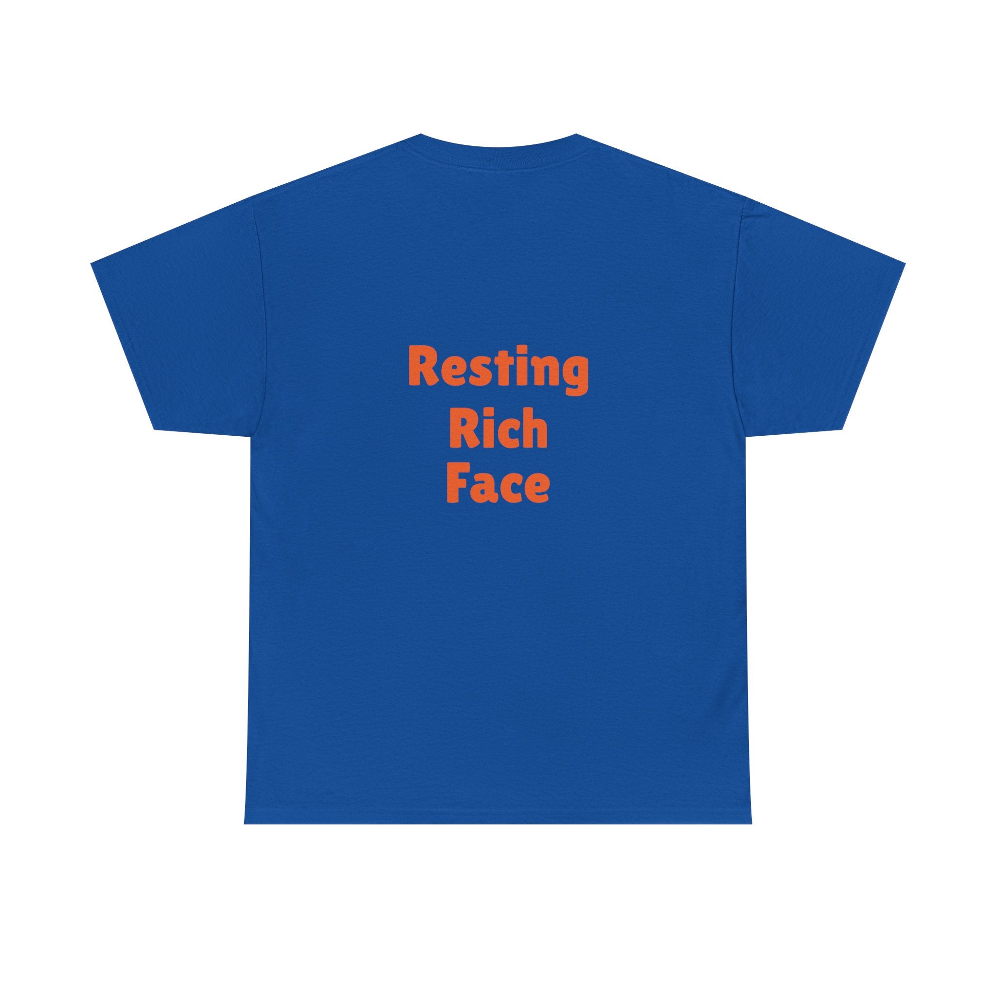 T-Shirt — "Emotionally On Vacation" Chill Vibes Tee (Back: Resting Rich Face)