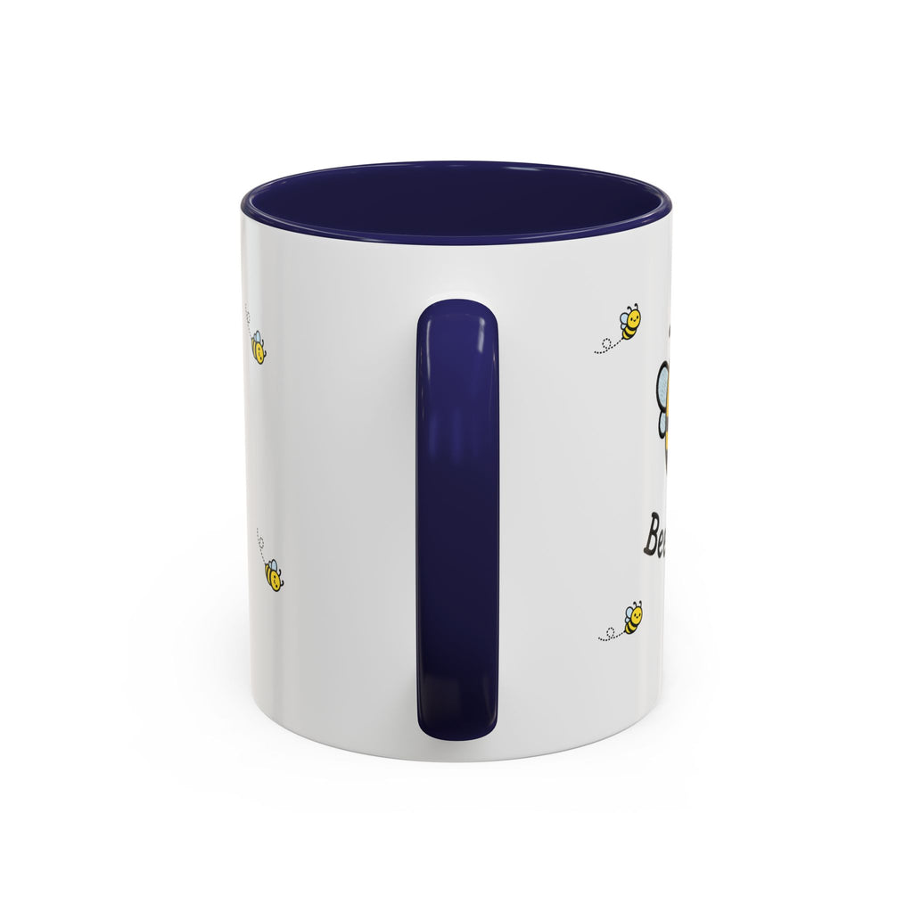 Bee Kind... Bee Pattern Accent Coffee Mug — Cute Bumblebee Dotted 11/15oz Tea Cup