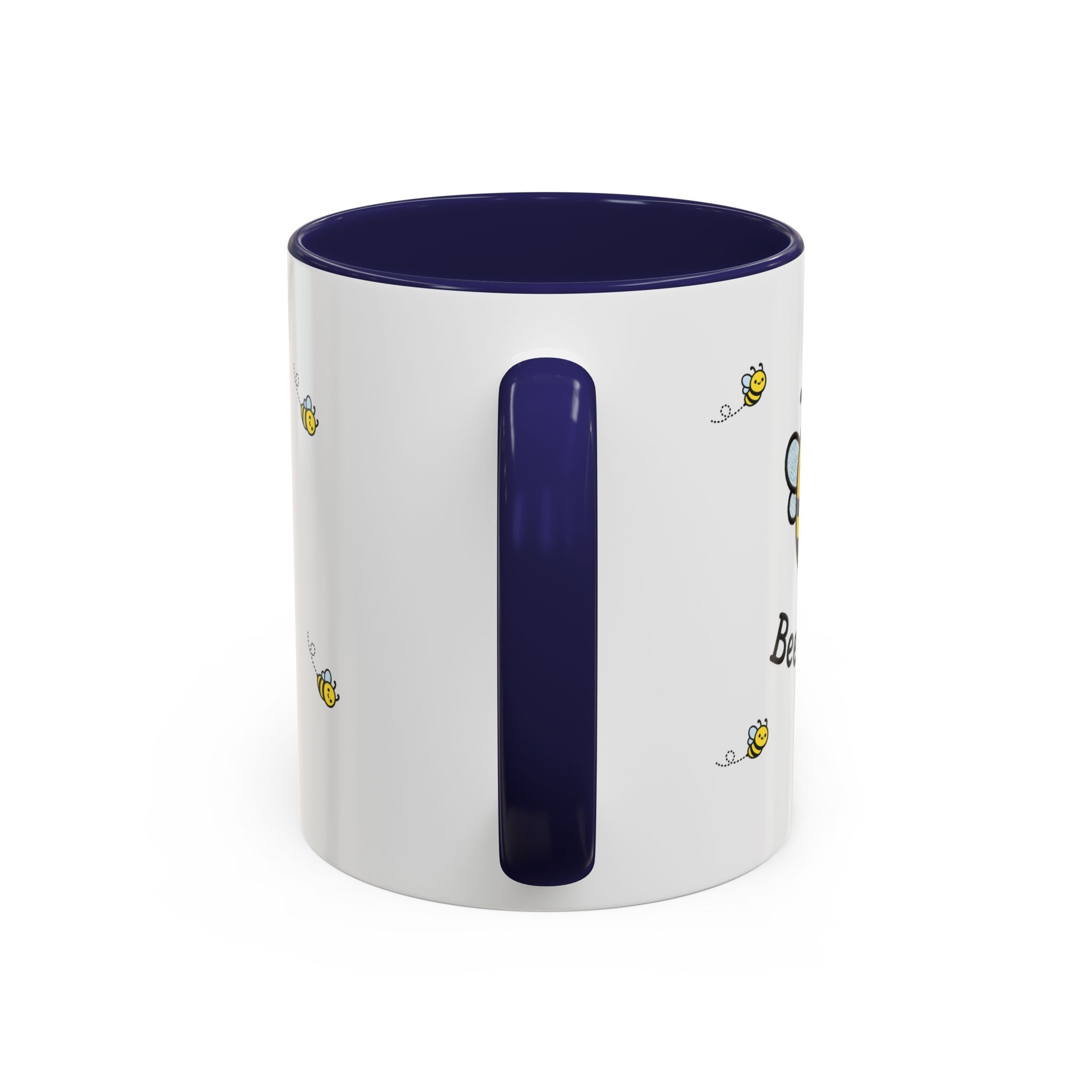Bee Kind... Bee Pattern Accent Coffee Mug — Cute Bumblebee Dotted 11/15oz Tea Cup