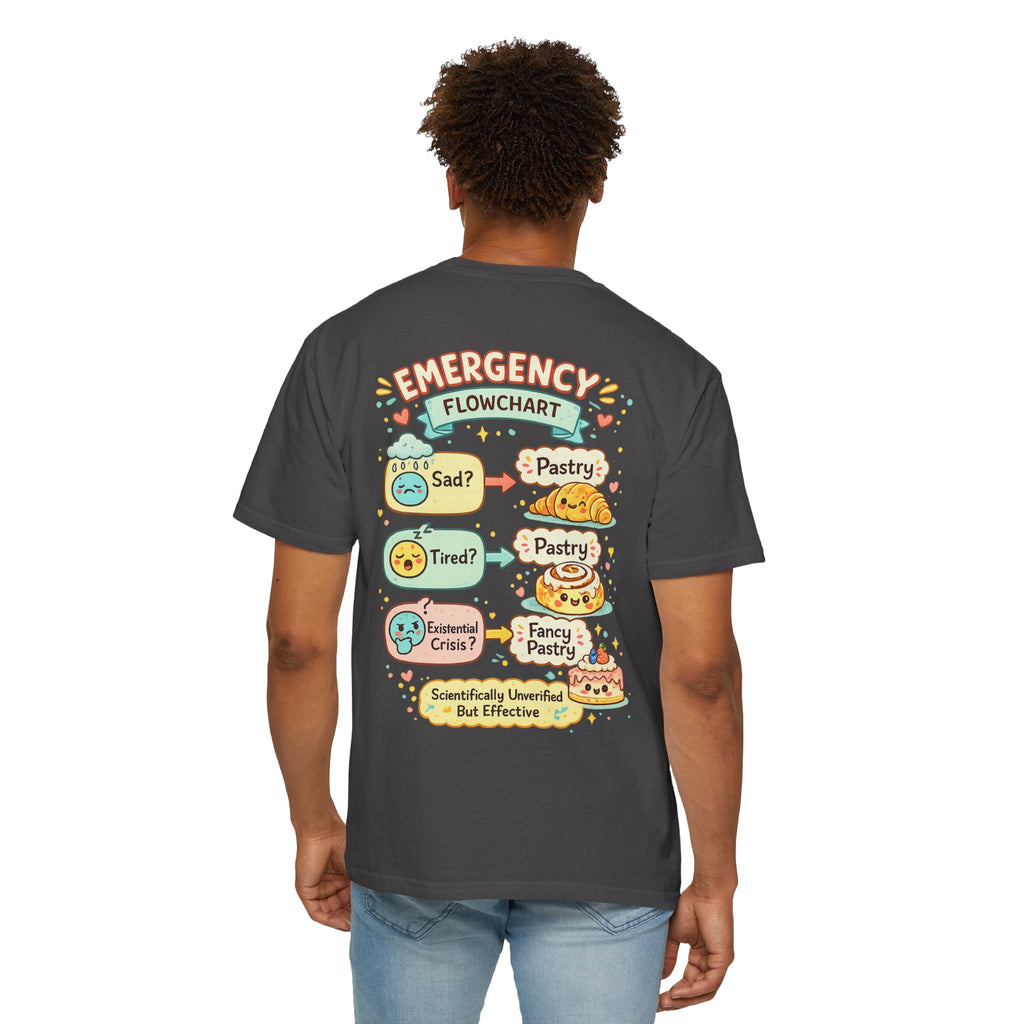 Pastry Power T-Shirt — “Powered by Pastries and Poor Decisions” Cute Baked Goods Graphic Tee
