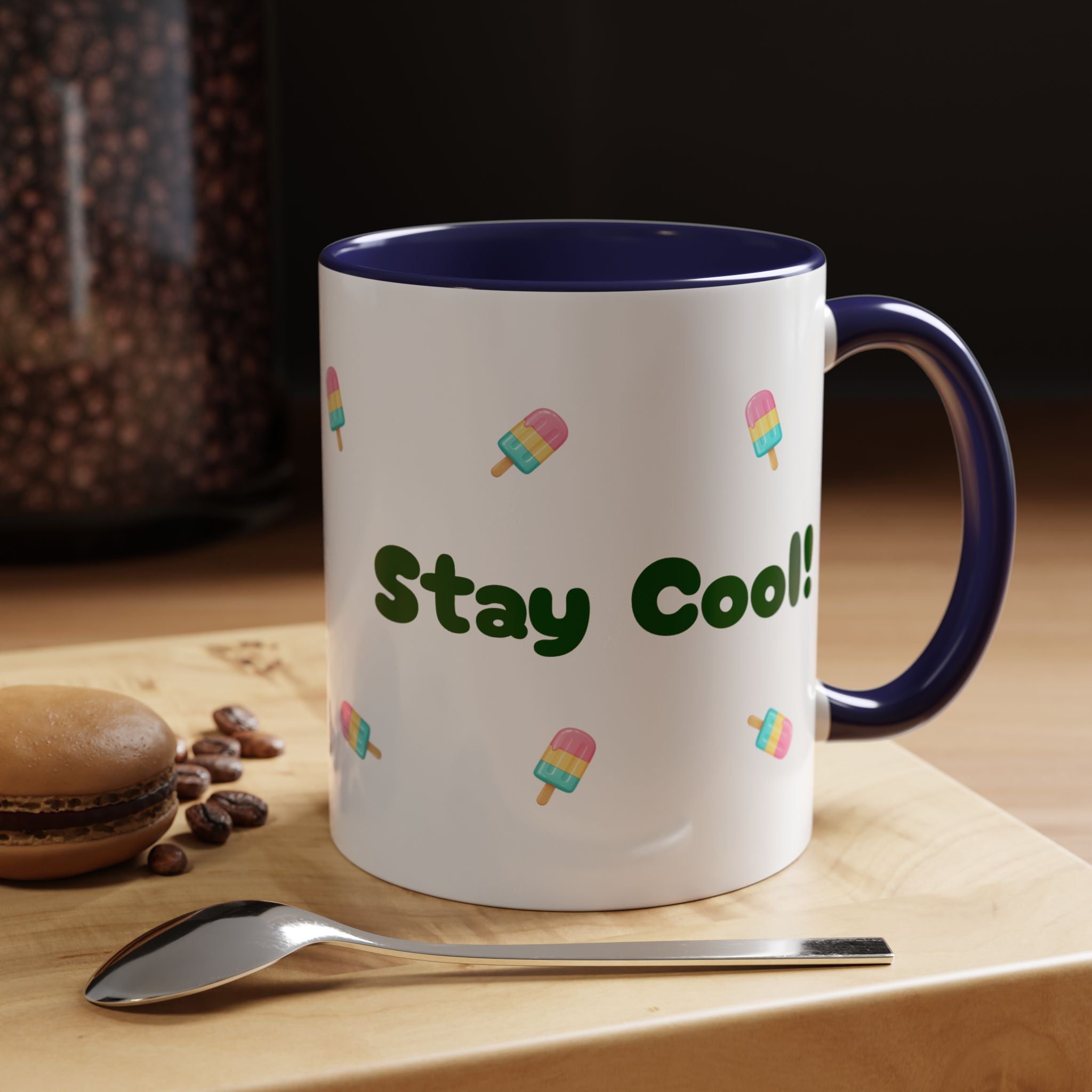 Accent Coffee Mug — "Stay Cool!" Popsicle Summer Design (11/15 oz)