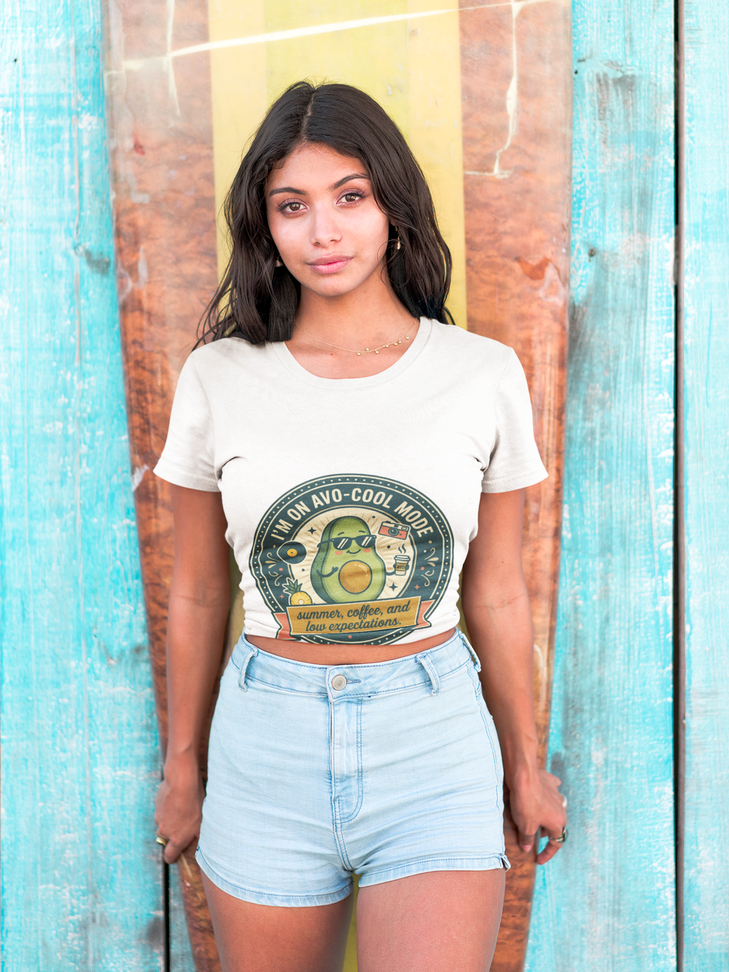 Avocado Graphic T-Shirt — "I'm on Avo-Cool Mode" Summer Coffee Tee