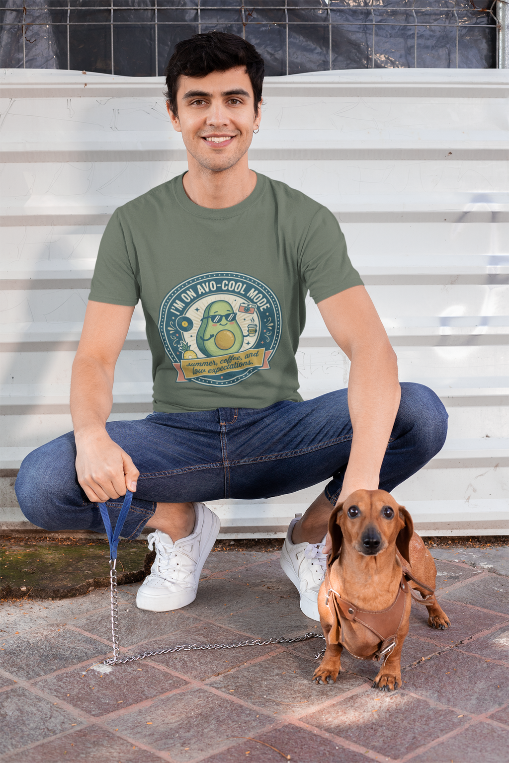 Avocado Graphic T-Shirt — "I'm on Avo-Cool Mode" Summer Coffee Tee