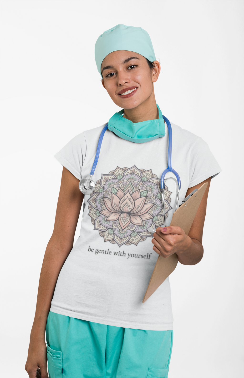 Be Gentle With Yourself Lotus T-Shirt — ‘Peace Over Pressure’ Relaxed Mindfulness Tee