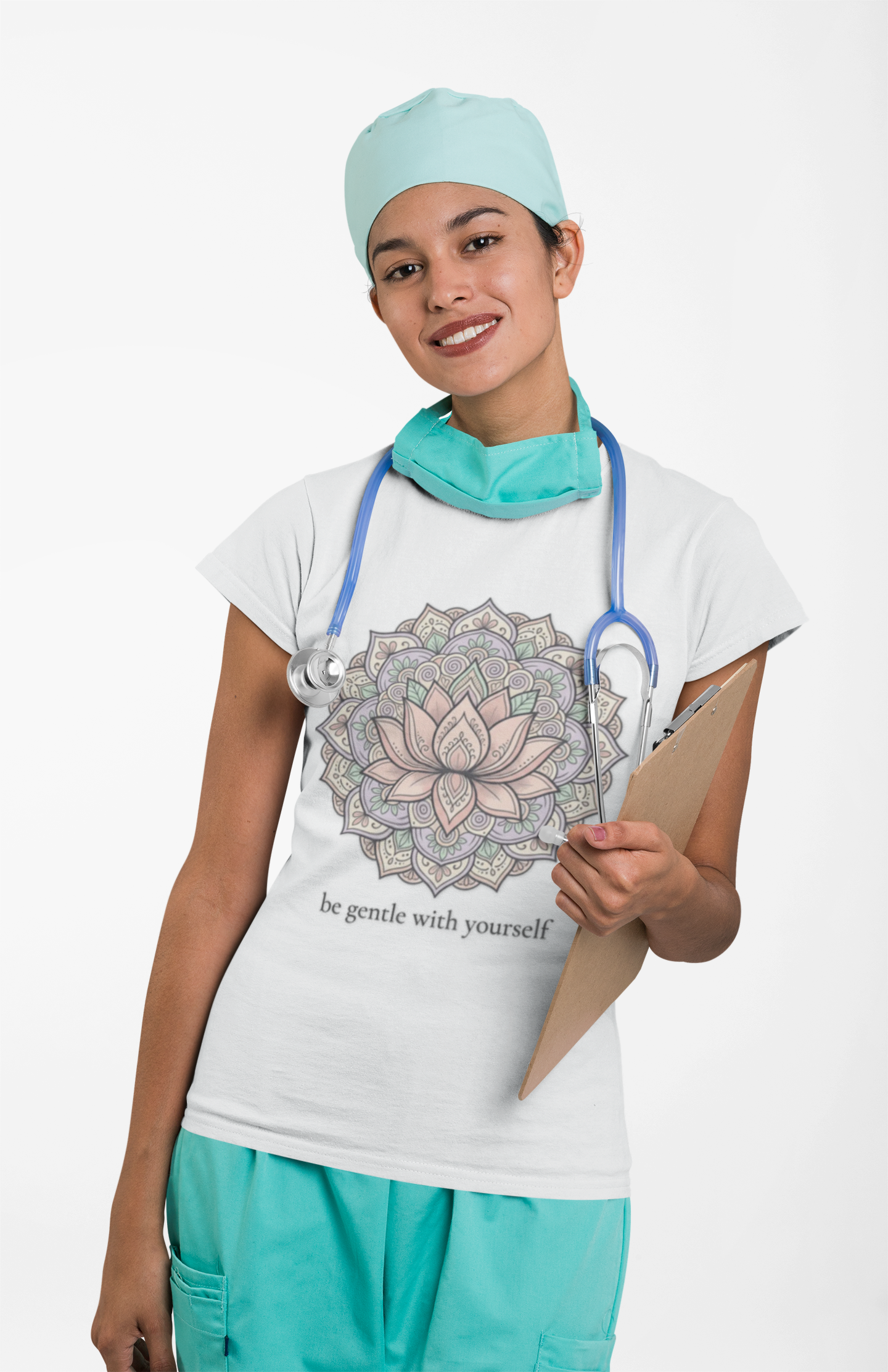 Be Gentle With Yourself Lotus T-Shirt — ‘Peace Over Pressure’ Relaxed Mindfulness Tee