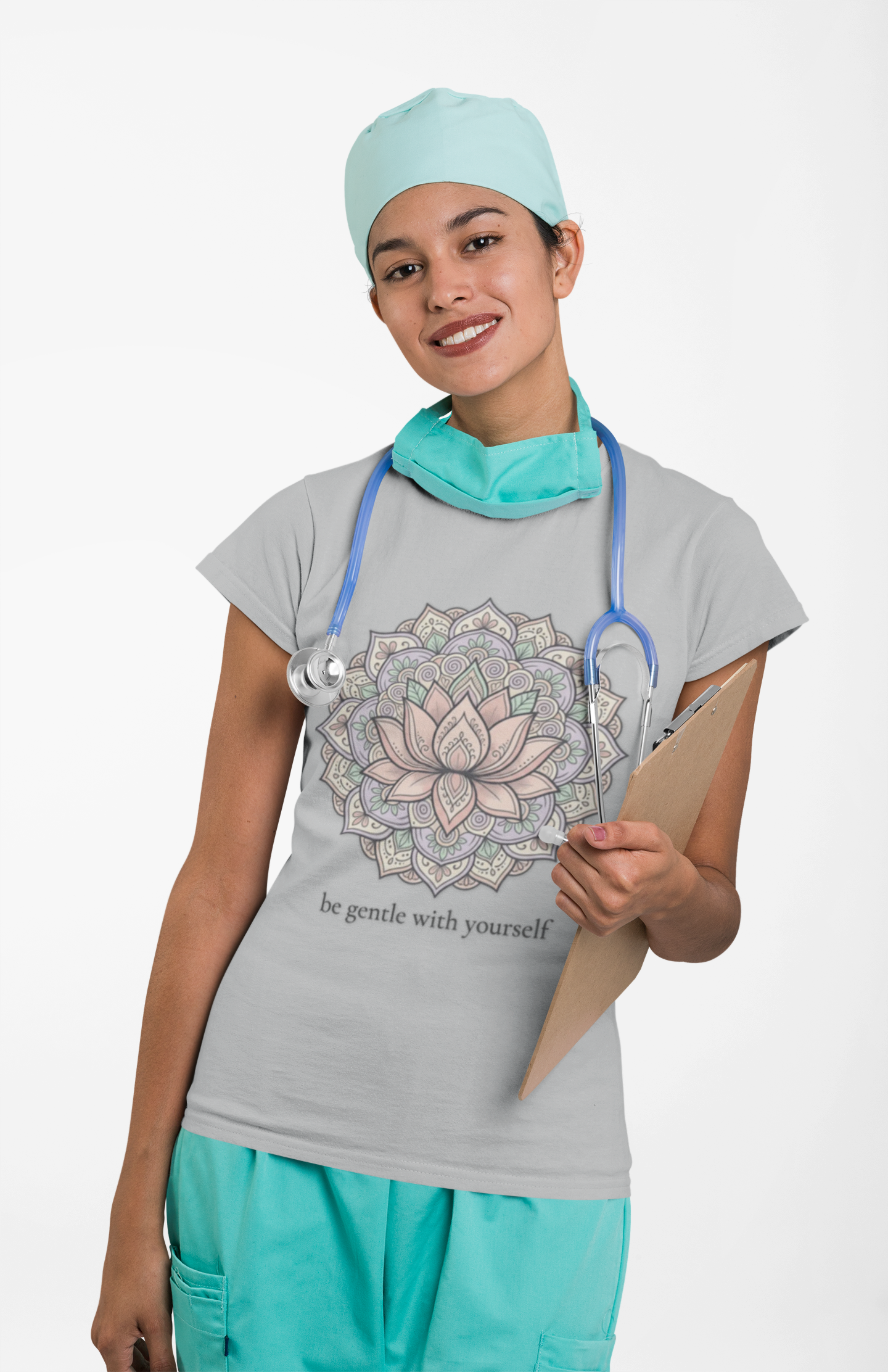 Be Gentle With Yourself Lotus T-Shirt — ‘Peace Over Pressure’ Relaxed Mindfulness Tee