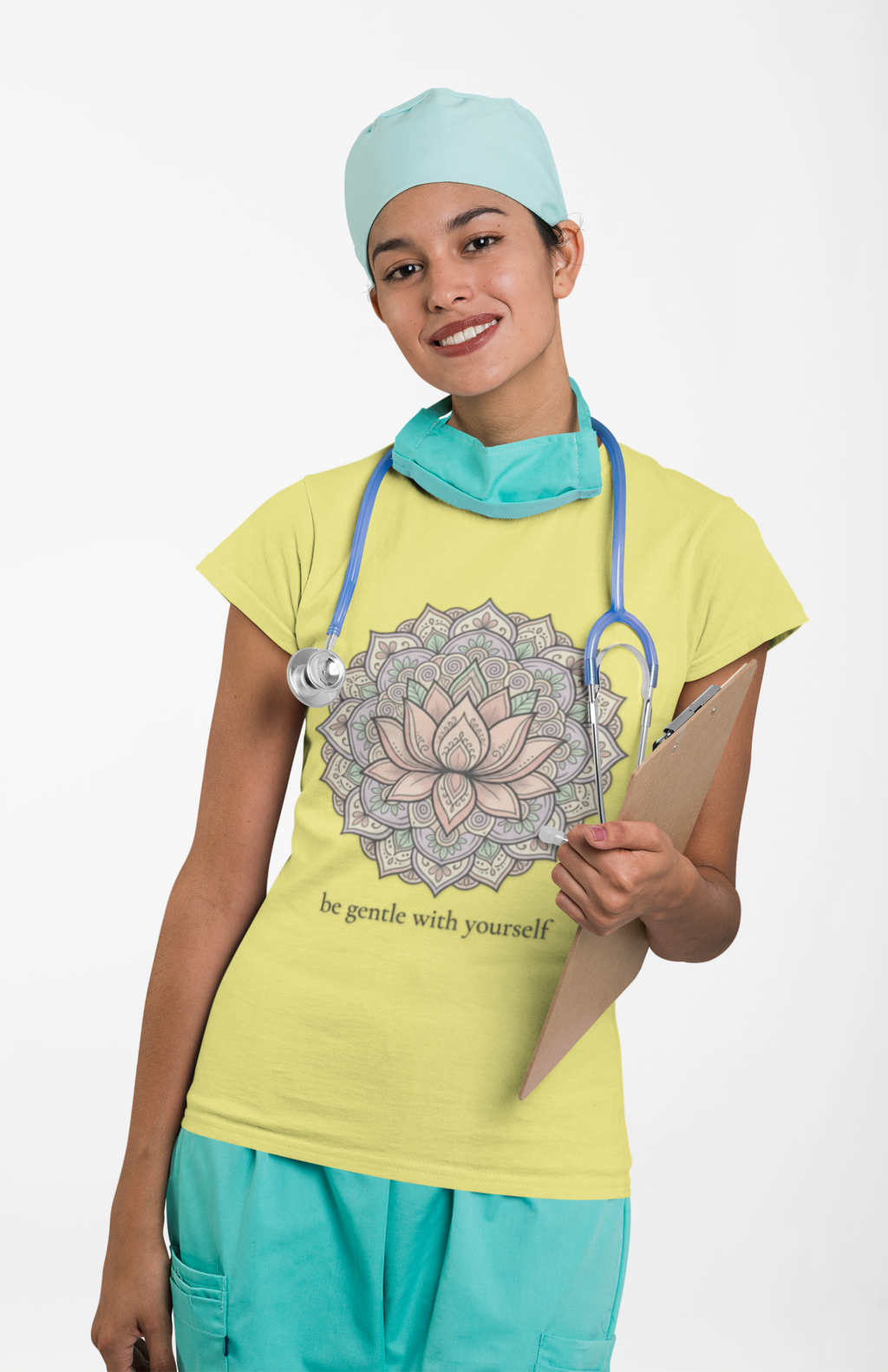 Be Gentle With Yourself Lotus T-Shirt — ‘Peace Over Pressure’ Relaxed Mindfulness Tee