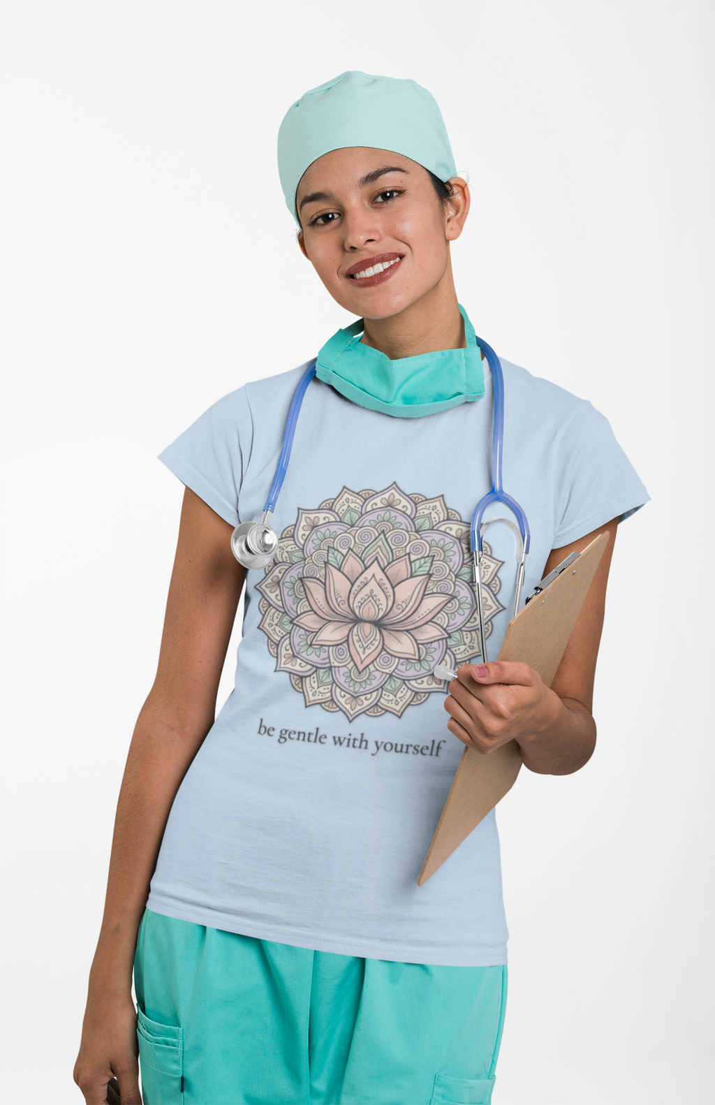 Be Gentle With Yourself Lotus T-Shirt — ‘Peace Over Pressure’ Relaxed Mindfulness Tee