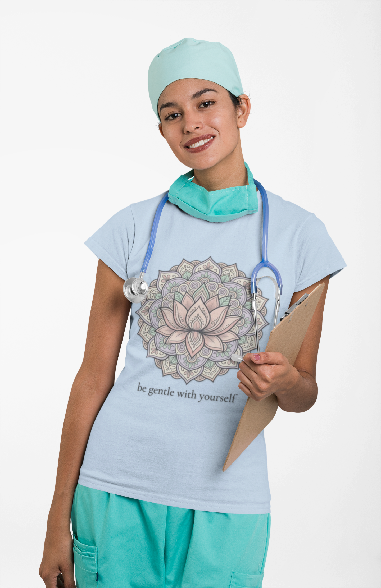 Be Gentle With Yourself Lotus T-Shirt — ‘Peace Over Pressure’ Relaxed Mindfulness Tee