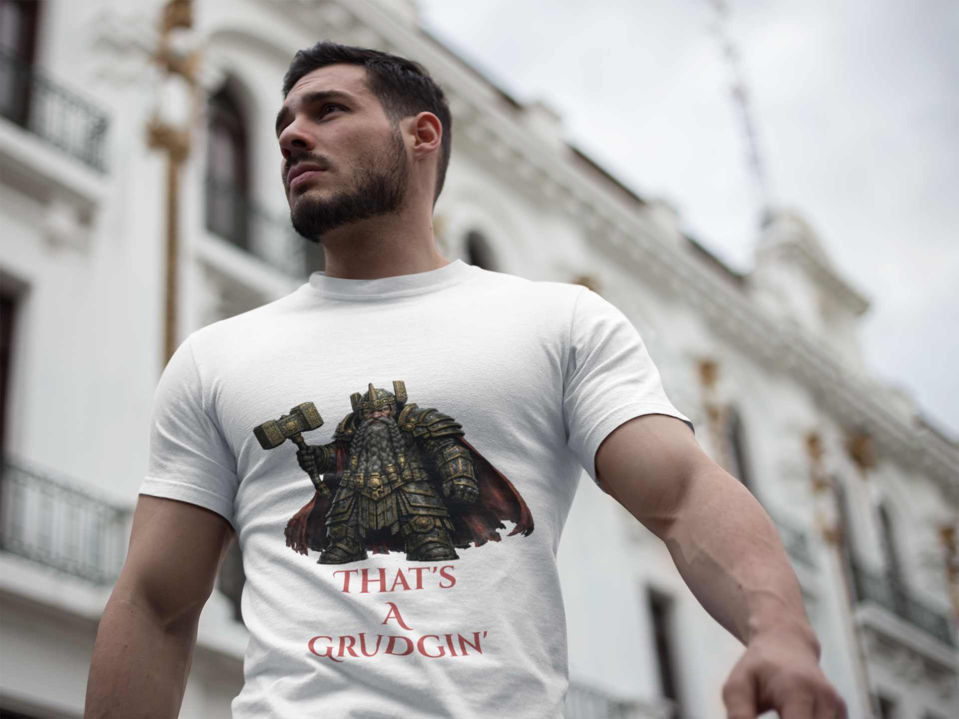 Dwarven Warrior Sweatshirt - "That's a Grudgin'" with "Slay Anything Without a Beard!"