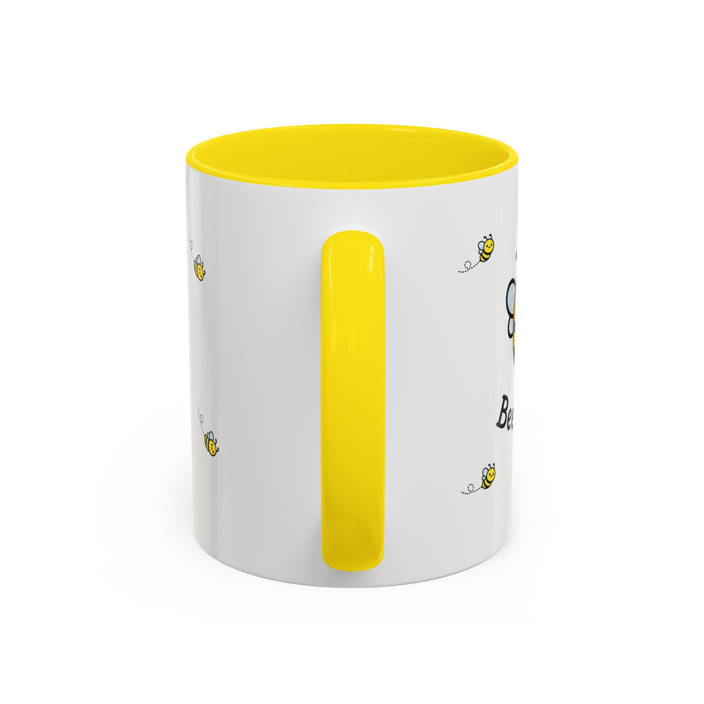 Bee Kind... Bee Pattern Accent Coffee Mug — Cute Bumblebee Dotted 11/15oz Tea Cup