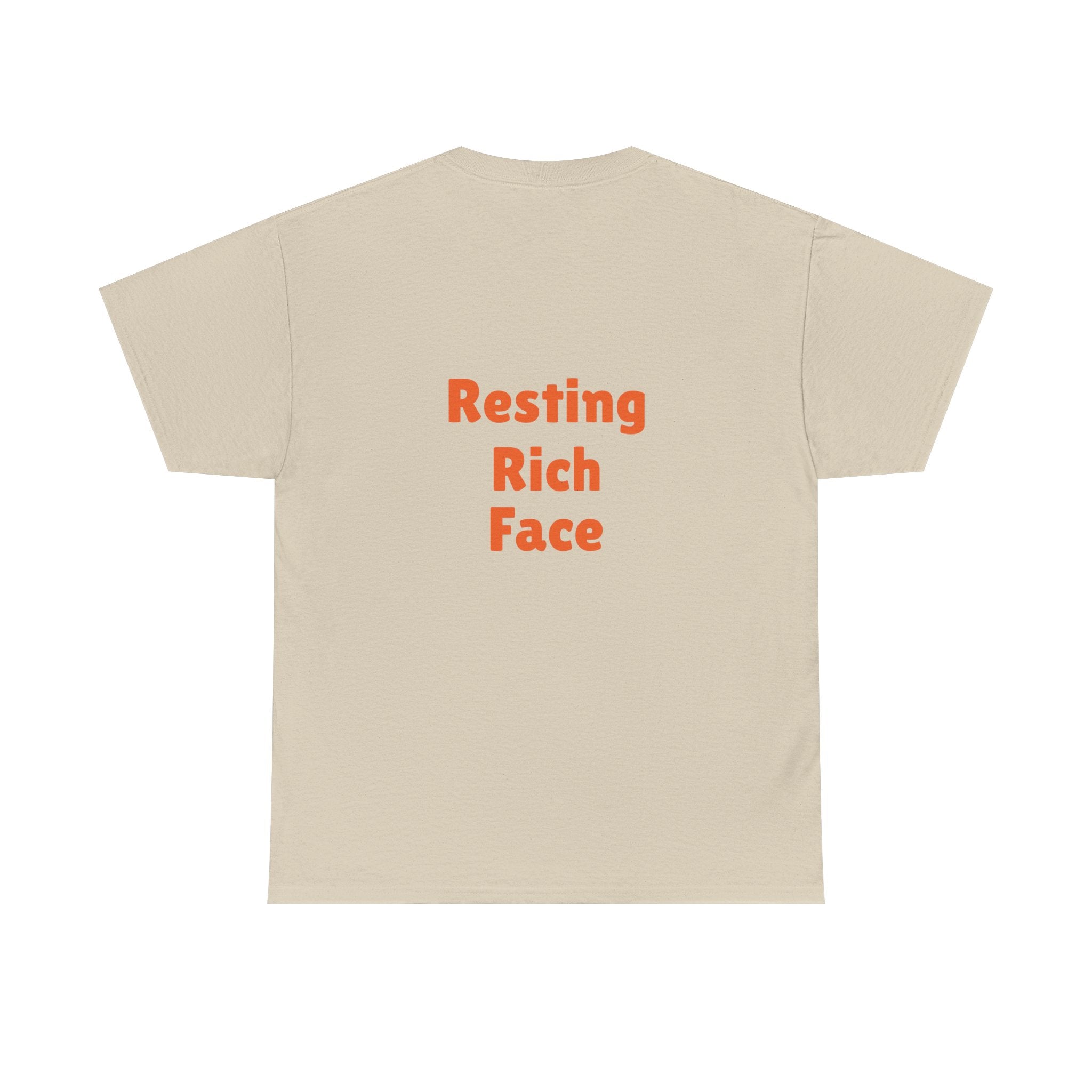 T-Shirt — "Emotionally On Vacation" Chill Vibes Tee (Back: Resting Rich Face)