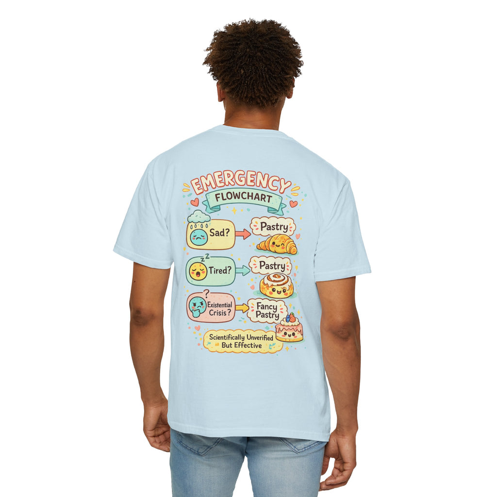 Pastry Power T-Shirt — “Powered by Pastries and Poor Decisions” Cute Baked Goods Graphic Tee