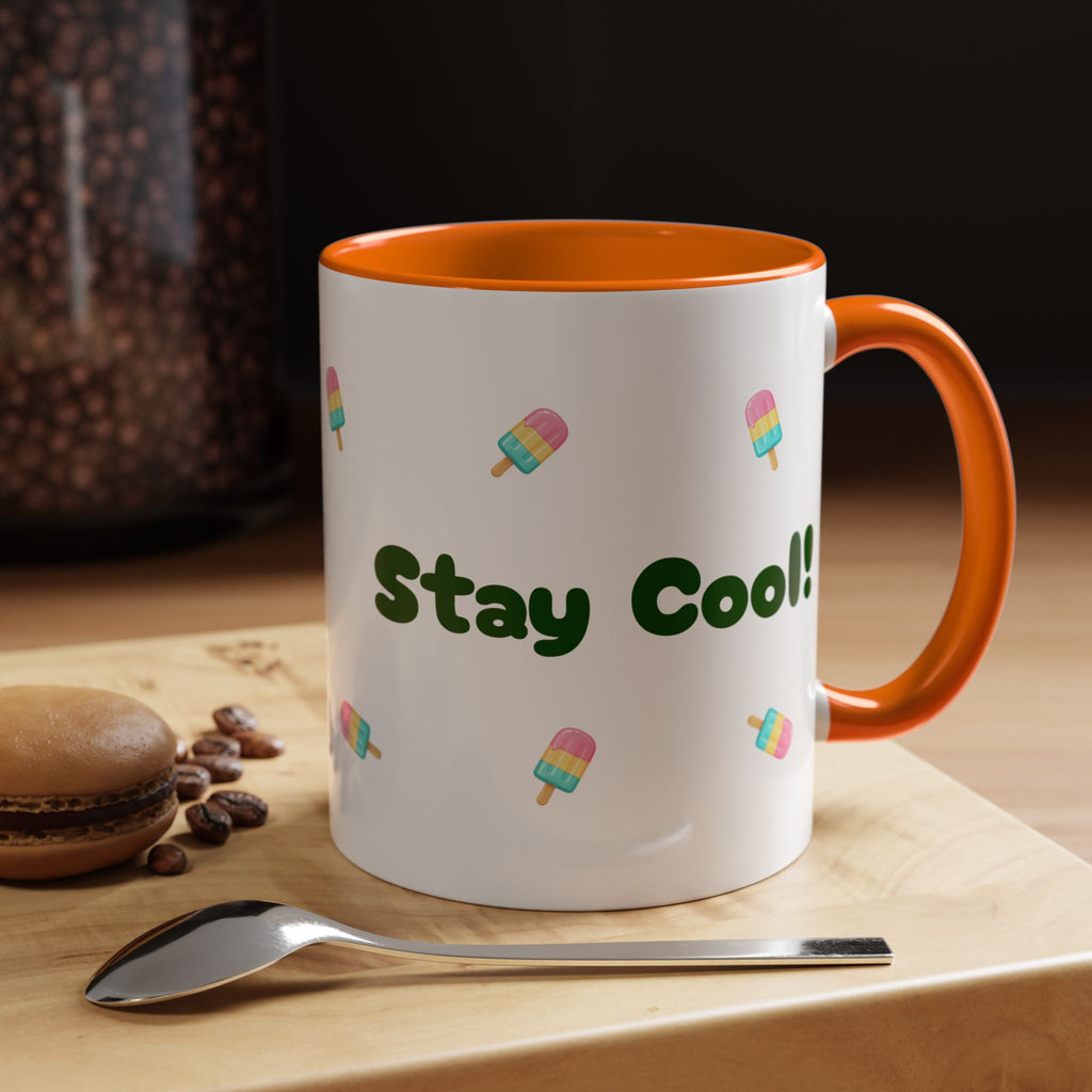 Accent Coffee Mug — "Stay Cool!" Popsicle Summer Design (11/15 oz)