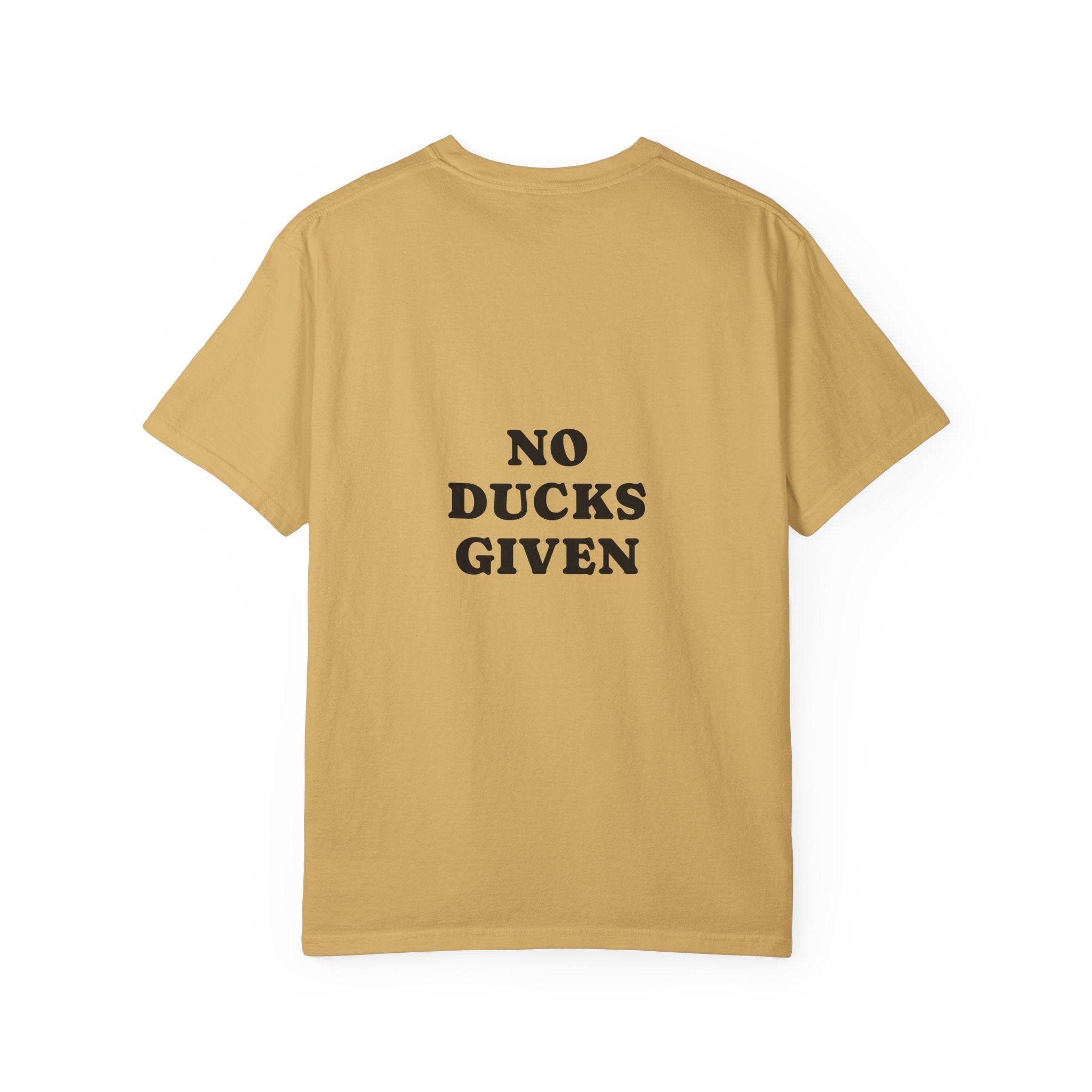 Duck Graphic T-Shirt — "Too Glam to Give a Damn" | No Ducks Given Back Print