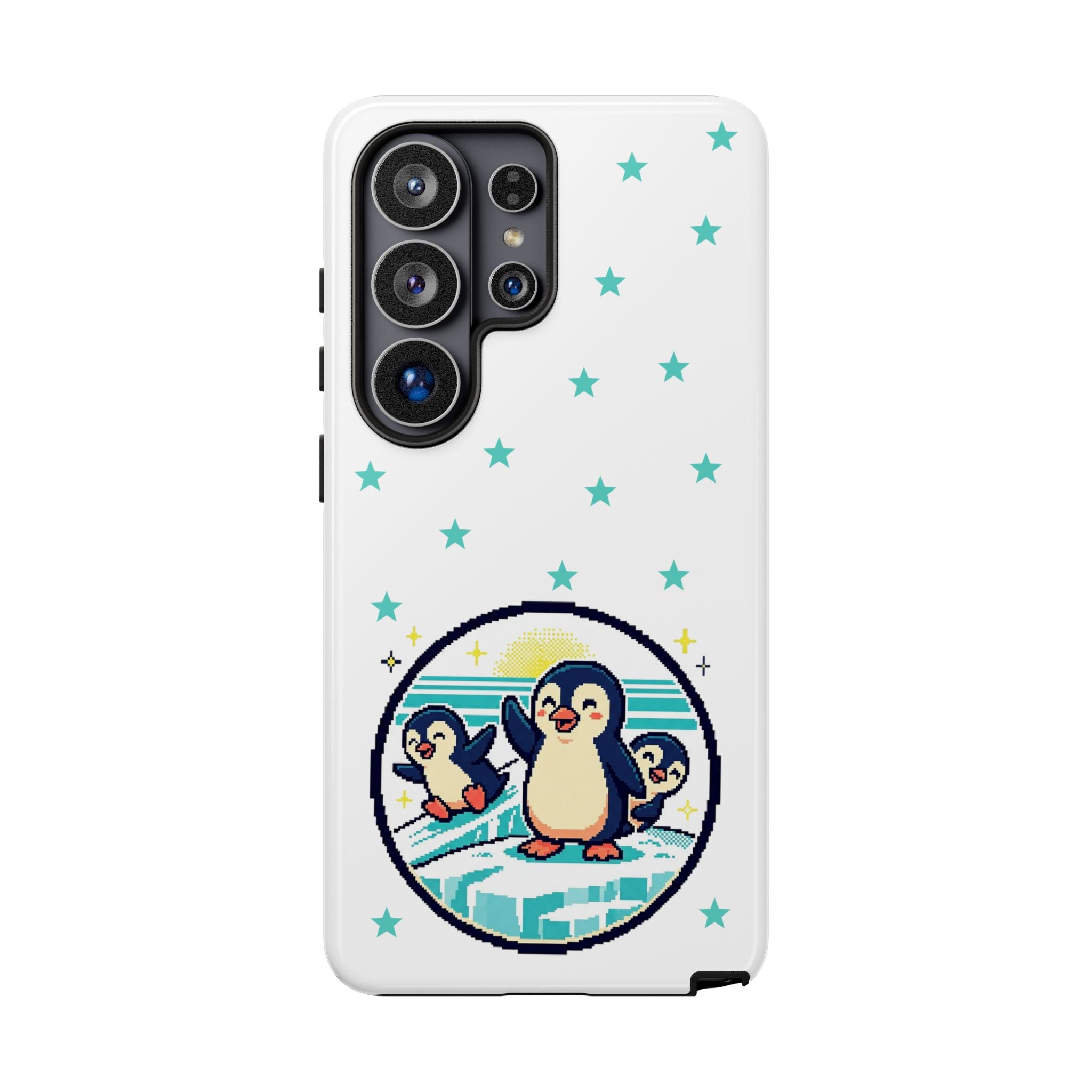 Cute Penguin Phone Case — Arctic Penguin Family iPhone Case with Stars (Tough Cases)