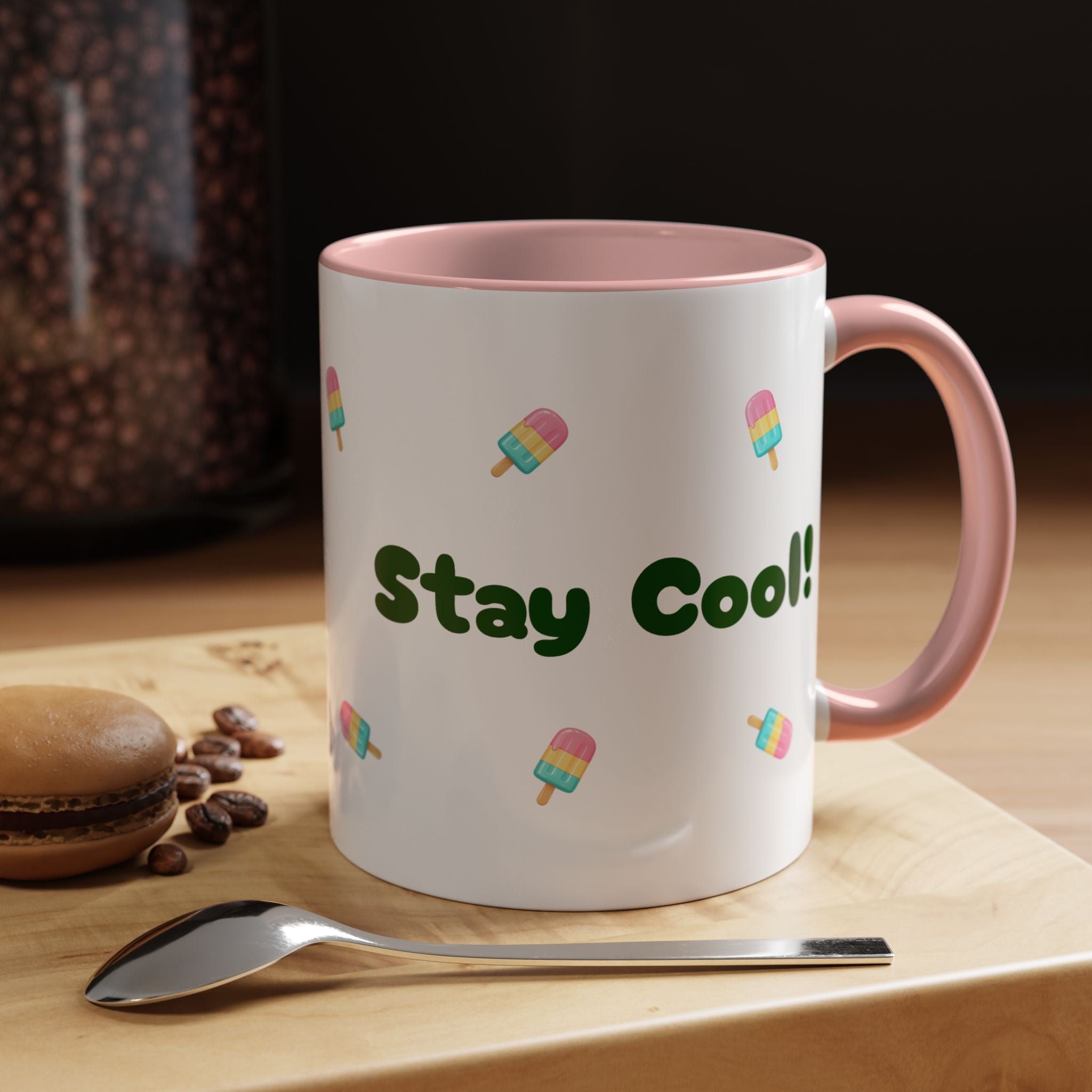 Accent Coffee Mug — "Stay Cool!" Popsicle Summer Design (11/15 oz)