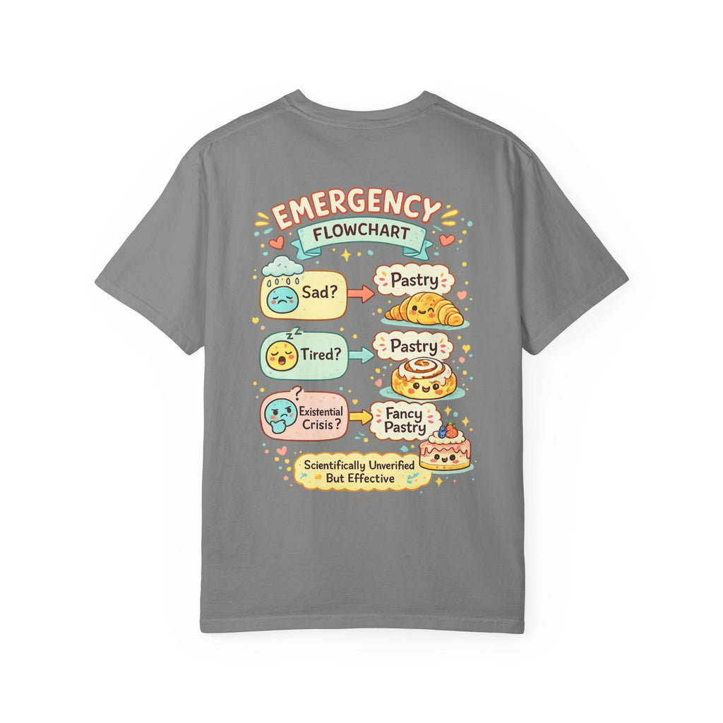 Pastry Power T-Shirt — “Powered by Pastries and Poor Decisions” Cute Baked Goods Graphic Tee