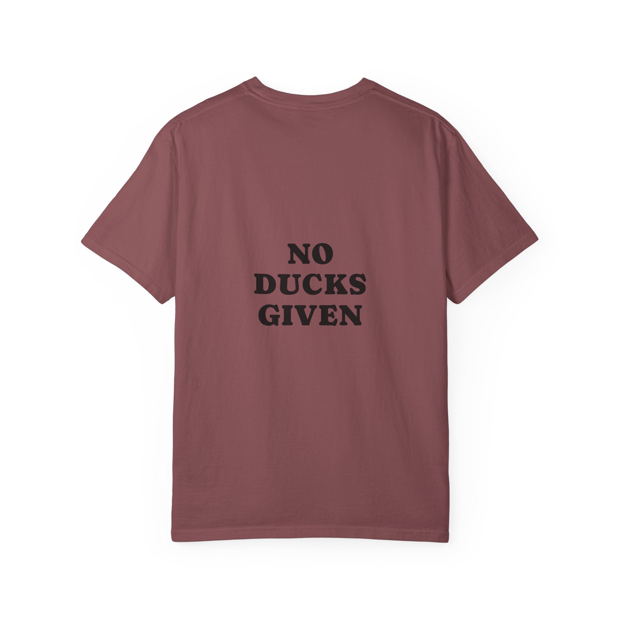 Duck Graphic T-Shirt — "Too Glam to Give a Damn" | No Ducks Given Back Print