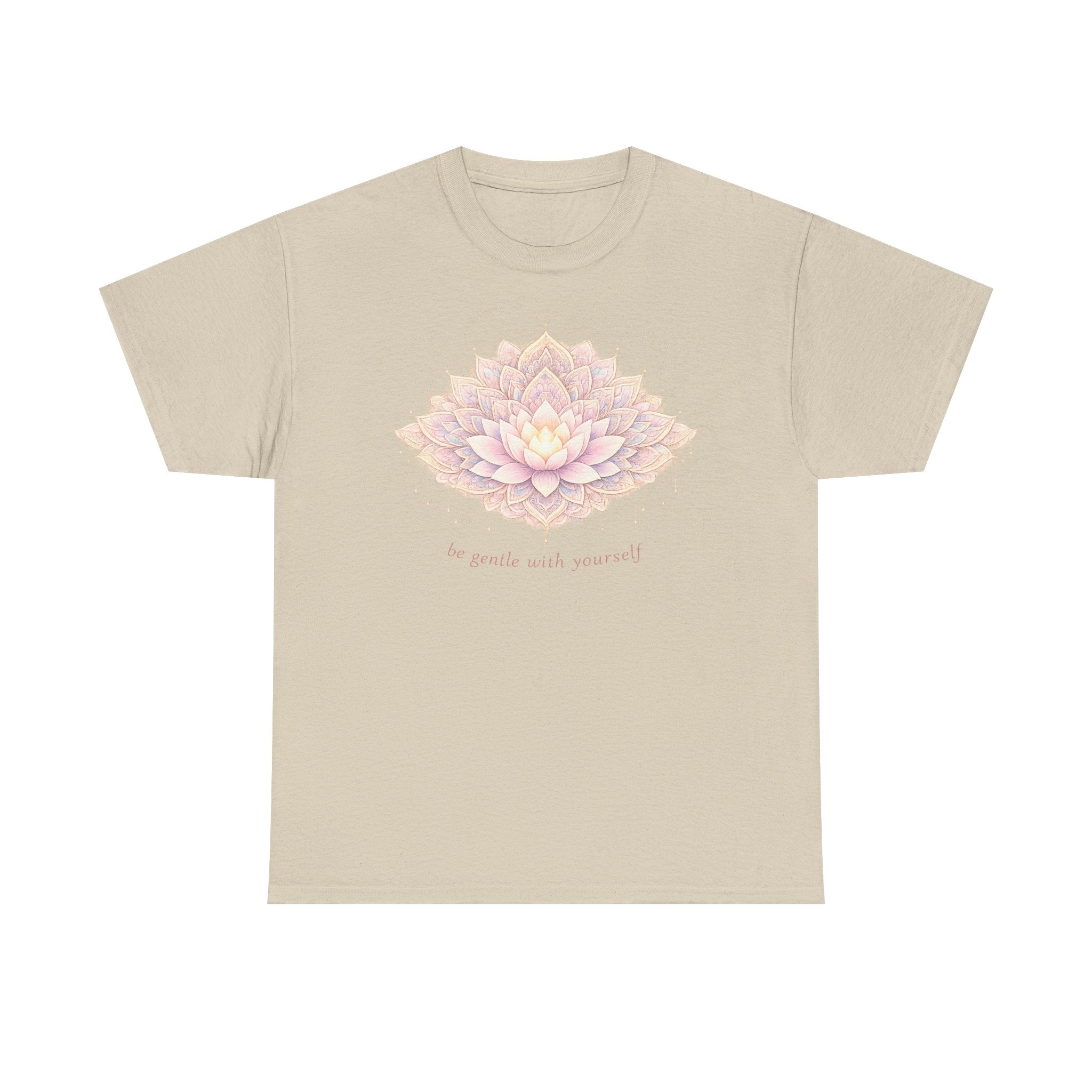 Lotus Floral Tee — "Be Gentle With Yourself" Inspirational Graphic T-Shirt