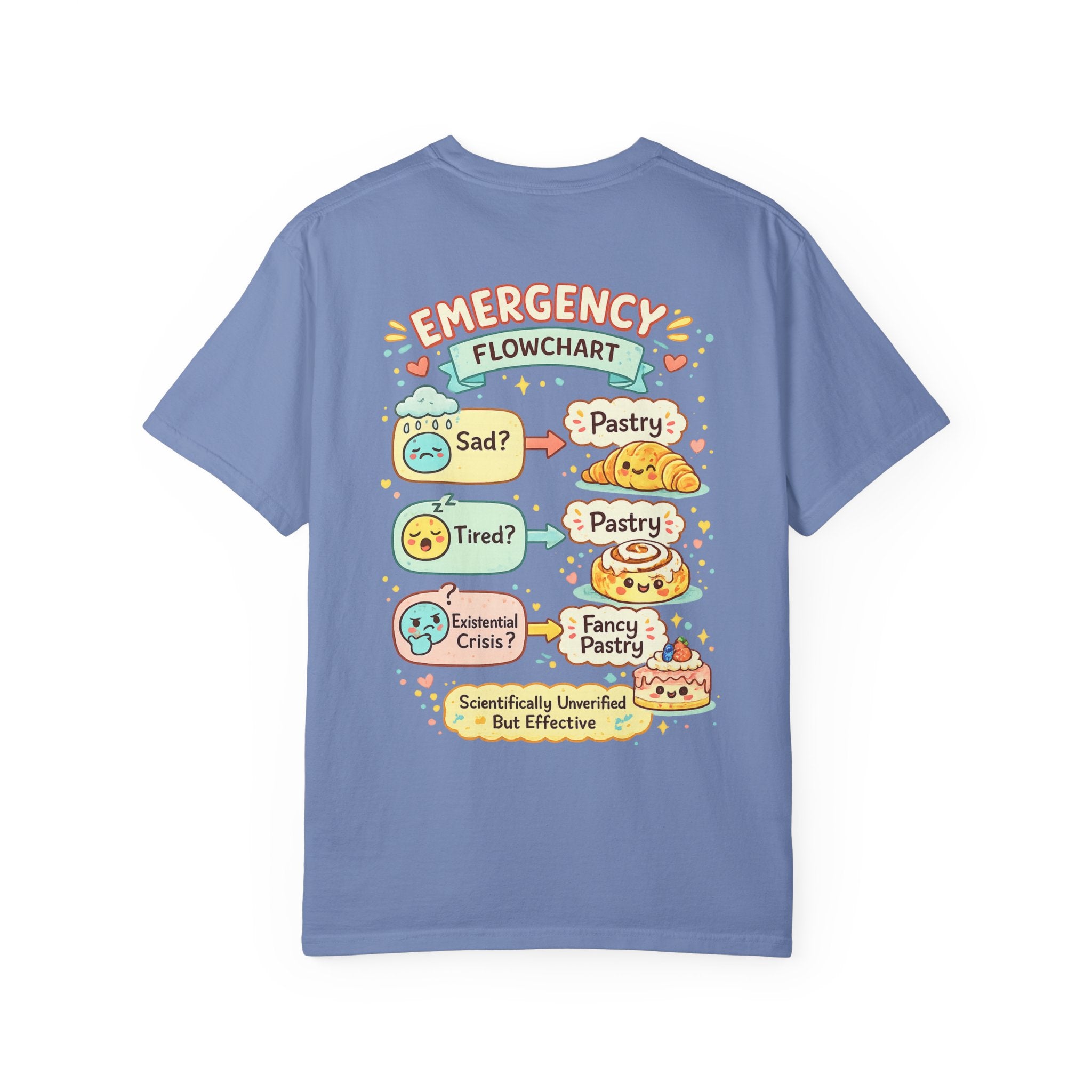 Pastry Power T-Shirt — “Powered by Pastries and Poor Decisions” Cute Baked Goods Graphic Tee