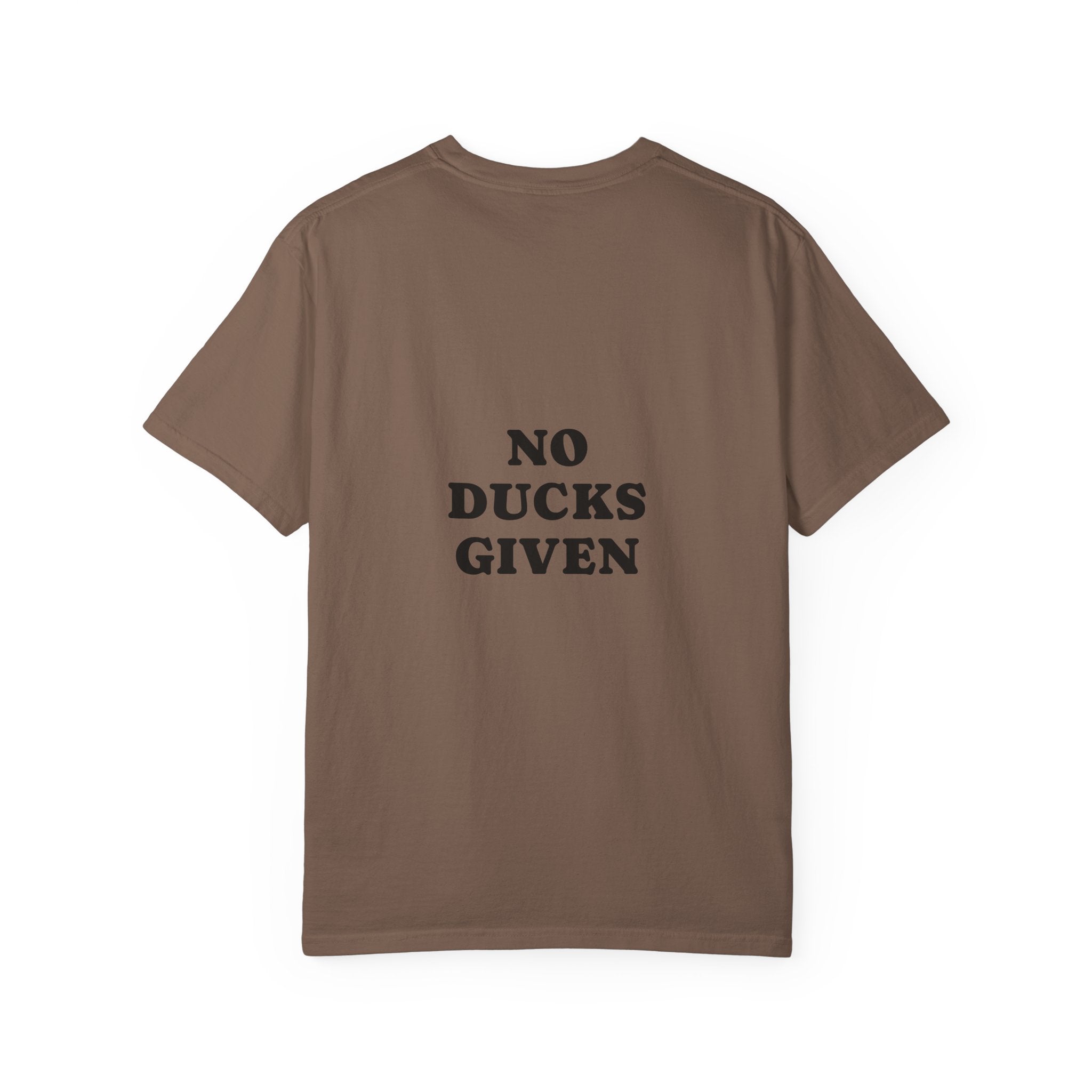 Duck Graphic T-Shirt — "Too Glam to Give a Damn" | No Ducks Given Back Print