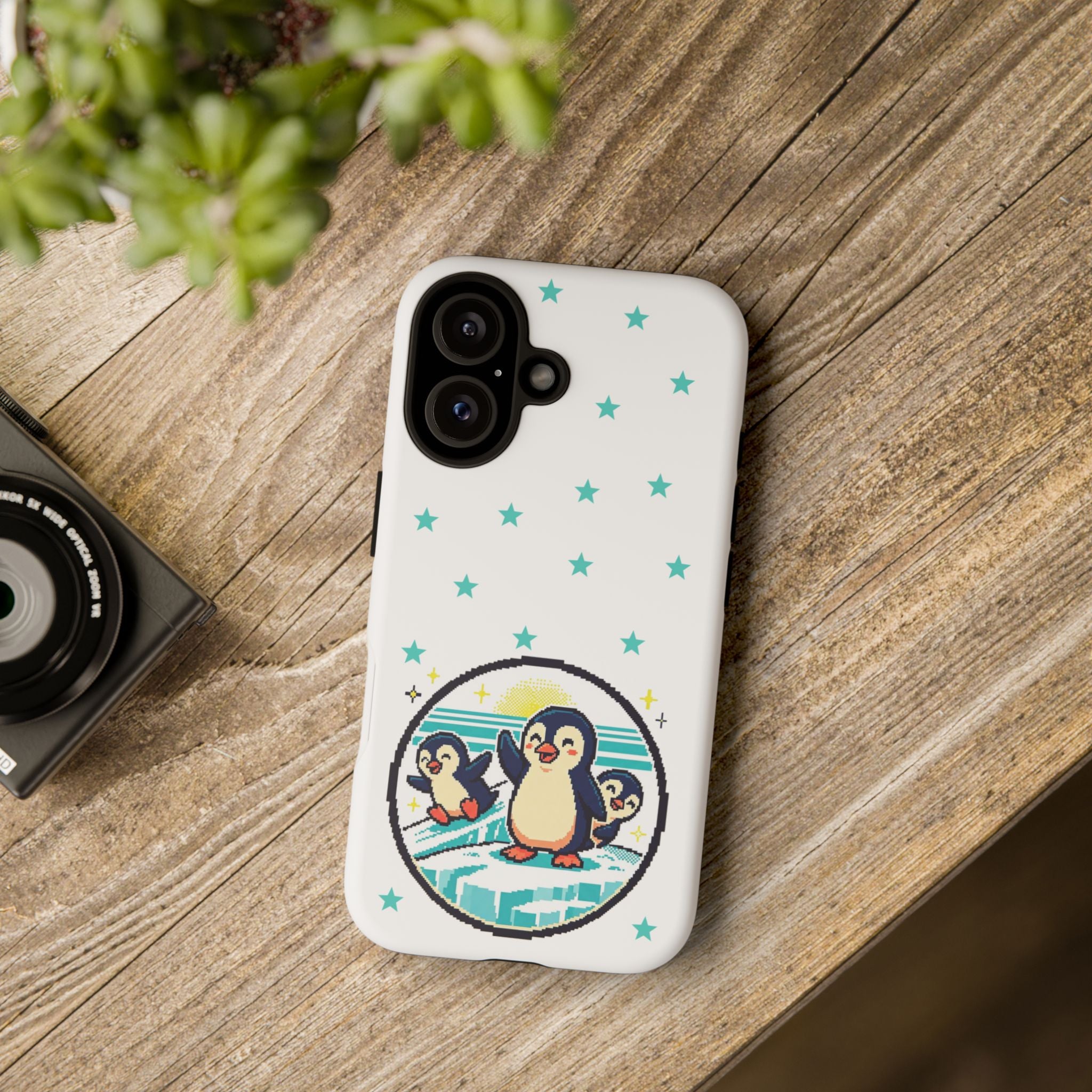 Cute Penguin Phone Case — Arctic Penguin Family iPhone Case with Stars (Tough Cases)